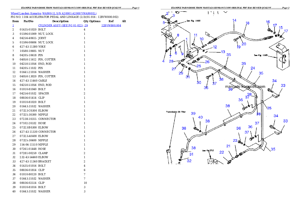 Protected: WA900-1L S/N A20001-A20007 Partsbook