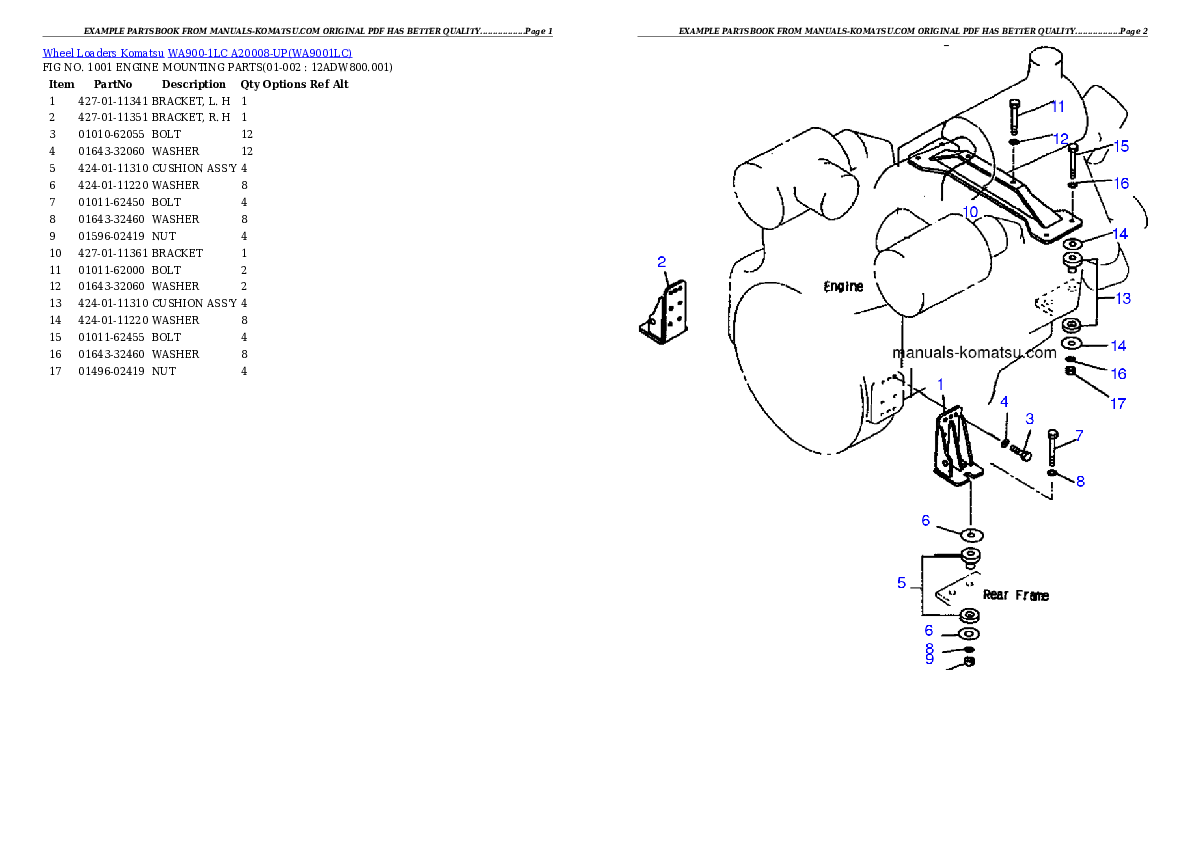 WA900-1LC A20008-UP Partsbook