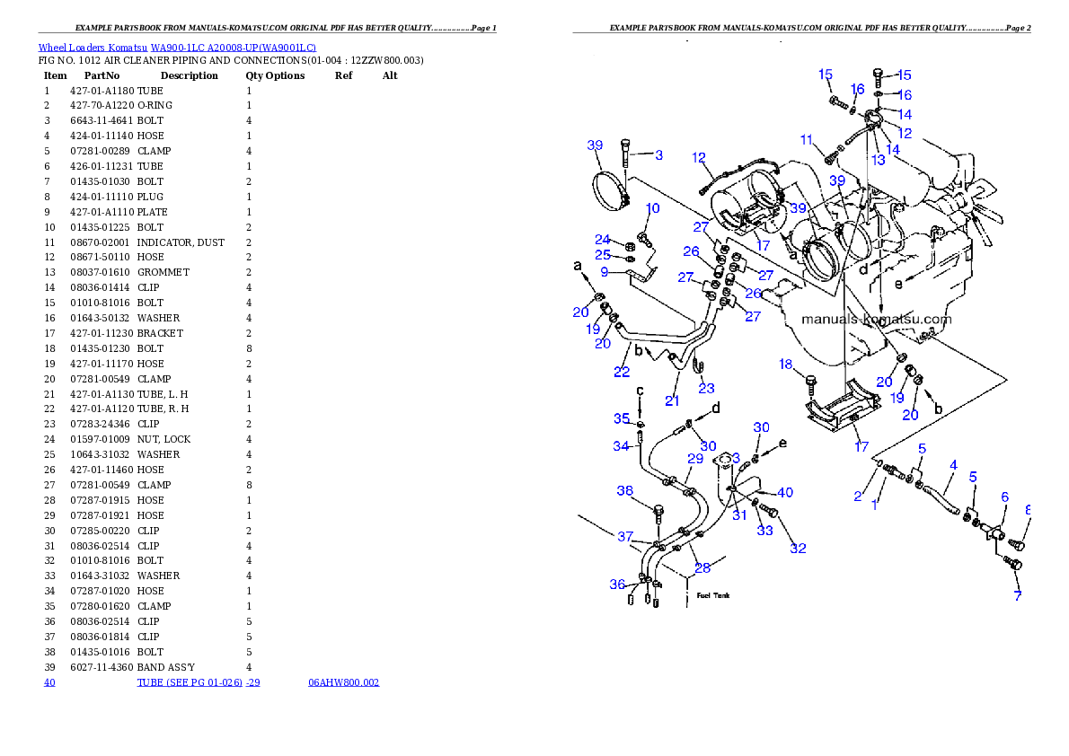 WA900-1LC A20008-UP Partsbook