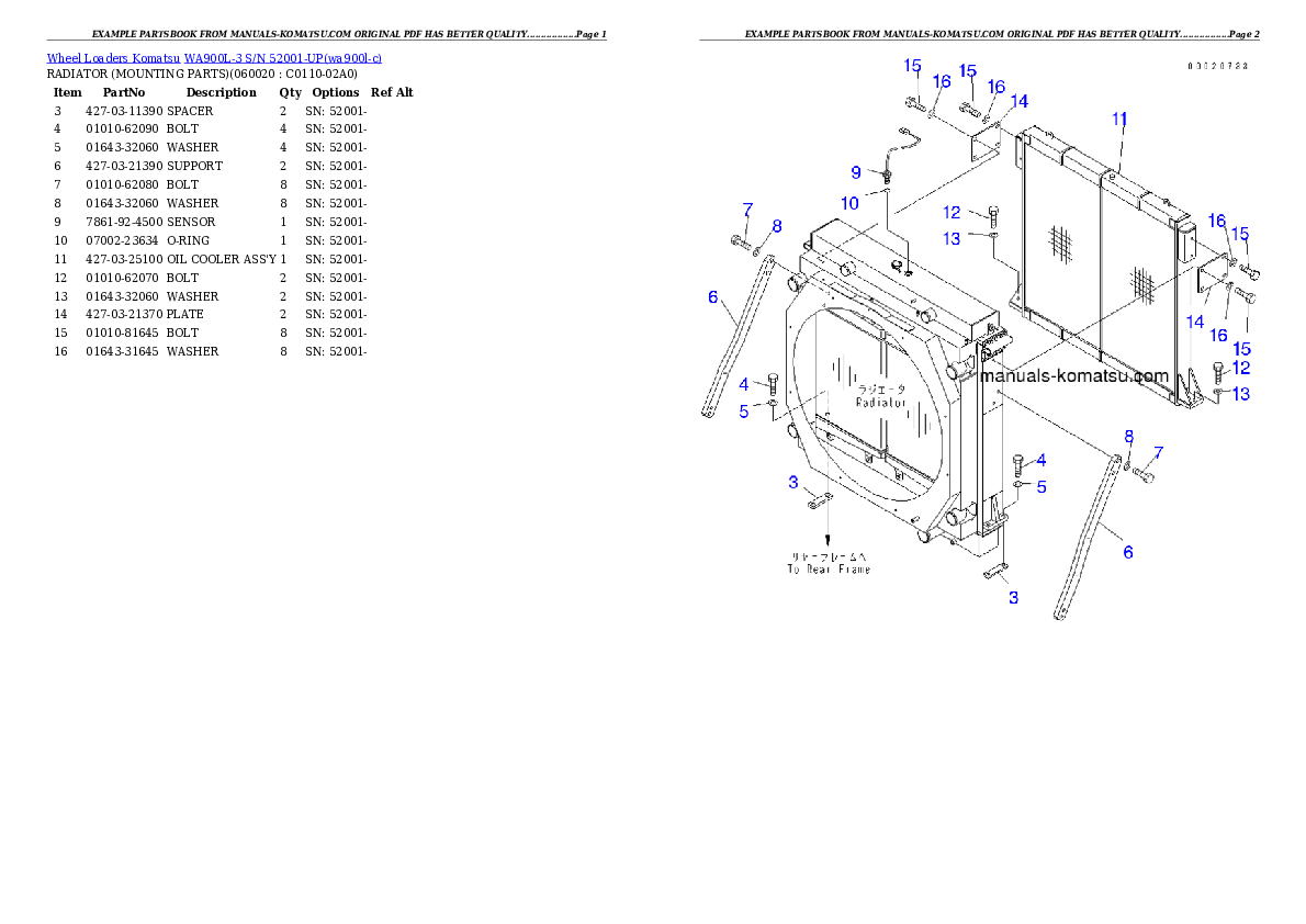 Protected: WA900L-3 S/N 52001-UP Partsbook