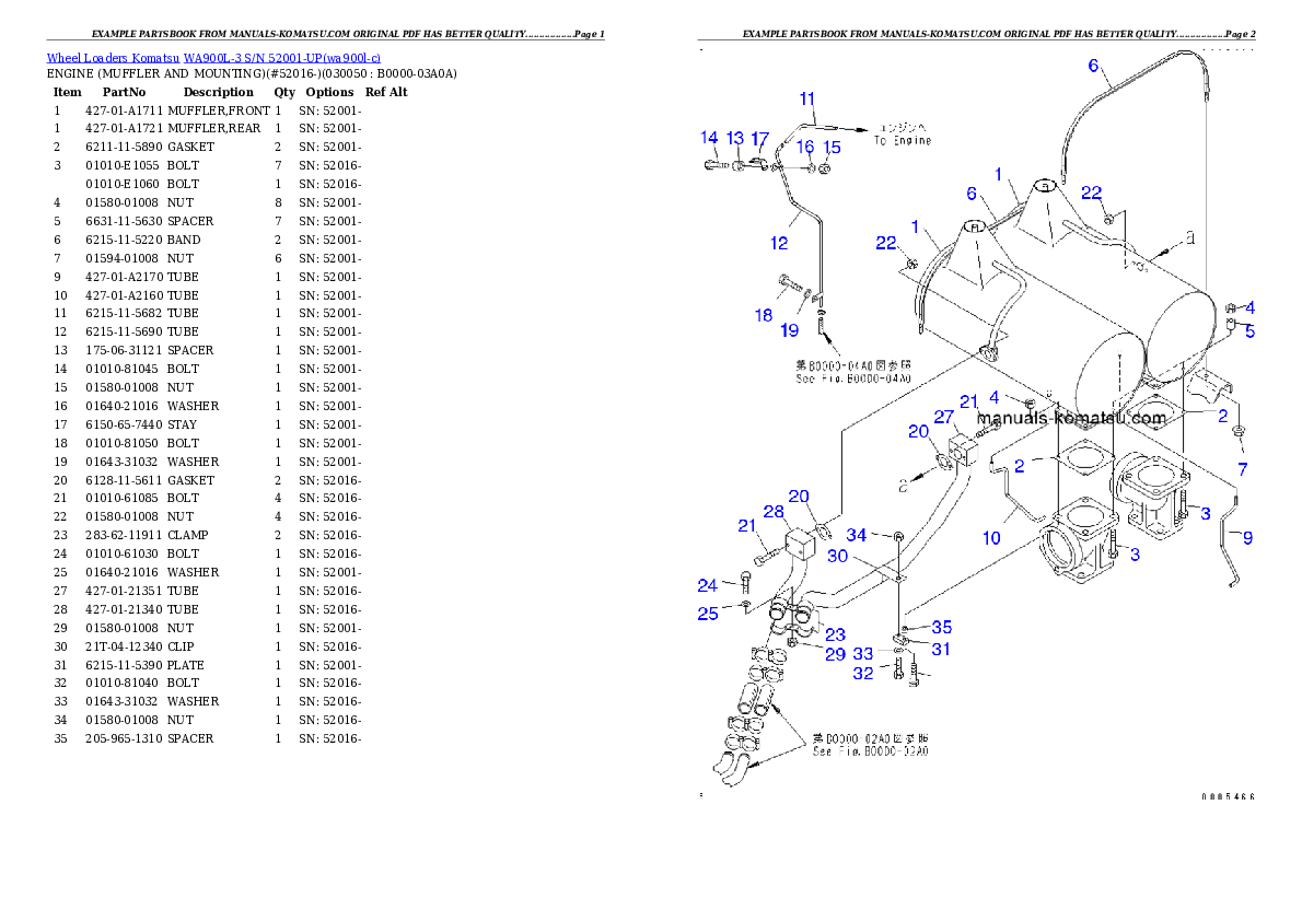 Protected: WA900L-3 S/N 52001-UP Partsbook