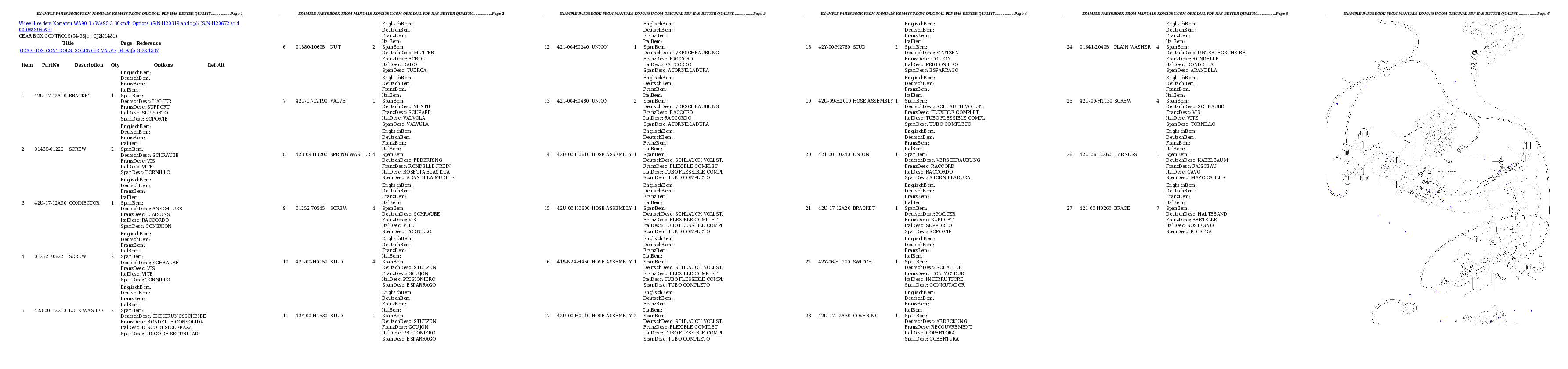 Protected: WA90-3 / WA95-3 30km/h Options (S/N H20319 and up); (S/N H20672 and up) Partsbook