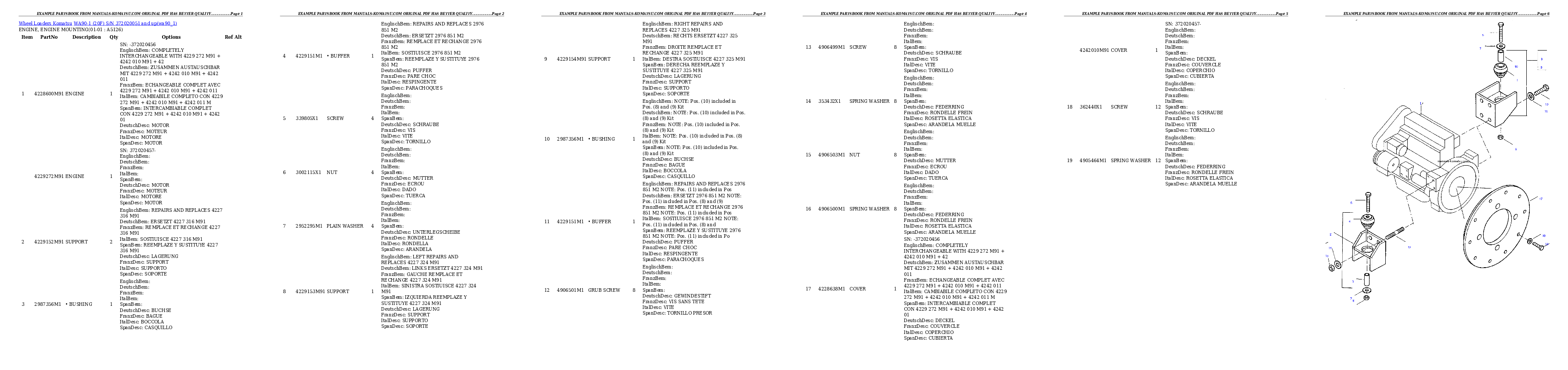 WA90-1 (20F) S/N 372020051 and up Partsbook