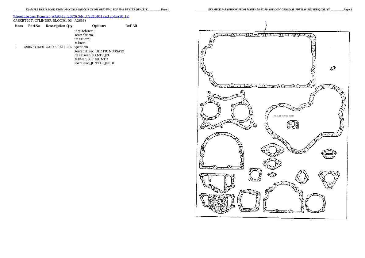 Protected: WA90-1S (20FS) S/N 372020401 and up Partsbook
