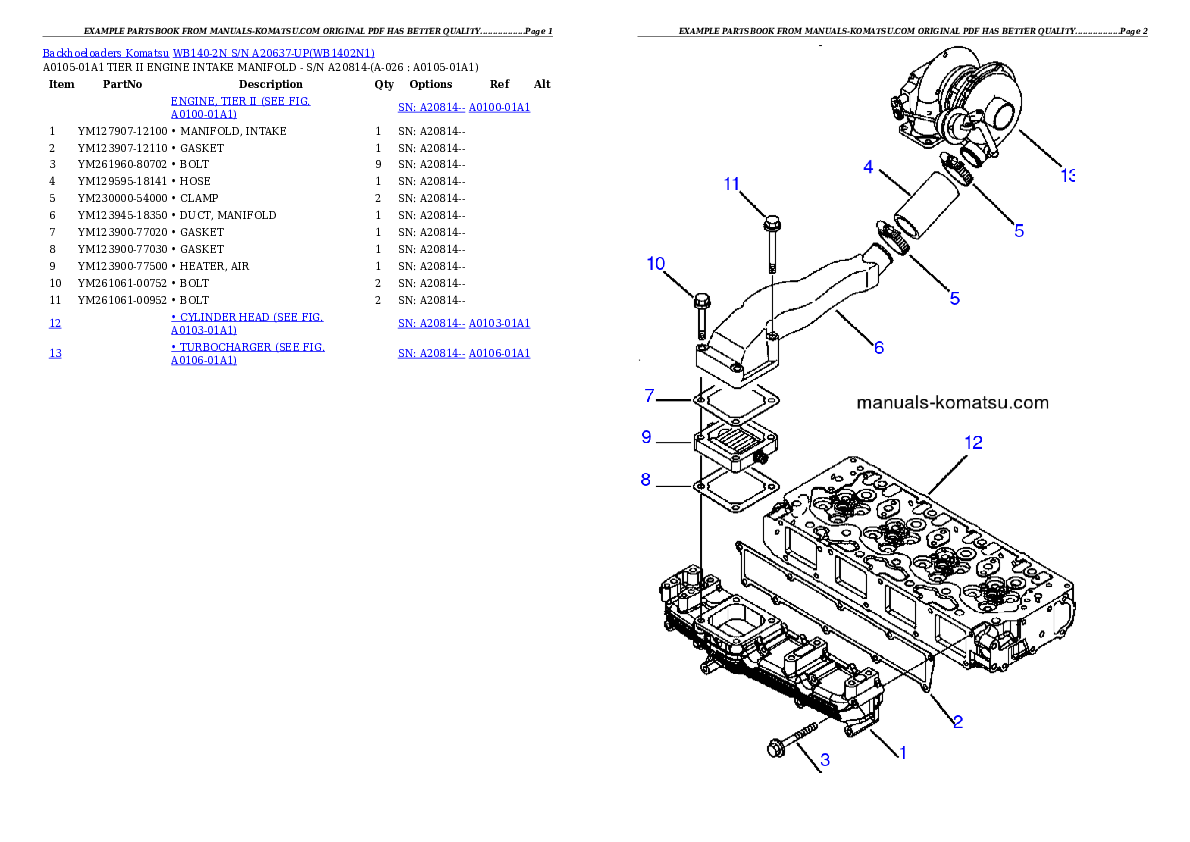 Protected: WB140-2N S/N A20637-UP Partsbook