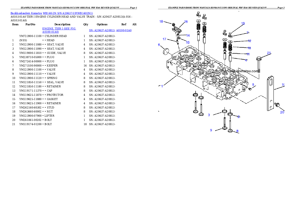 Protected: WB140-2N S/N A20637-UP Partsbook