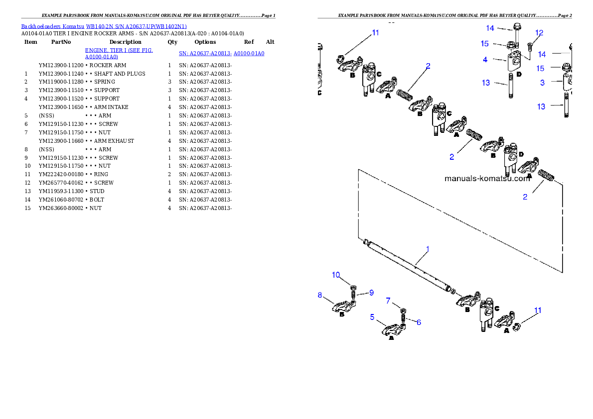Protected: WB140-2N S/N A20637-UP Partsbook