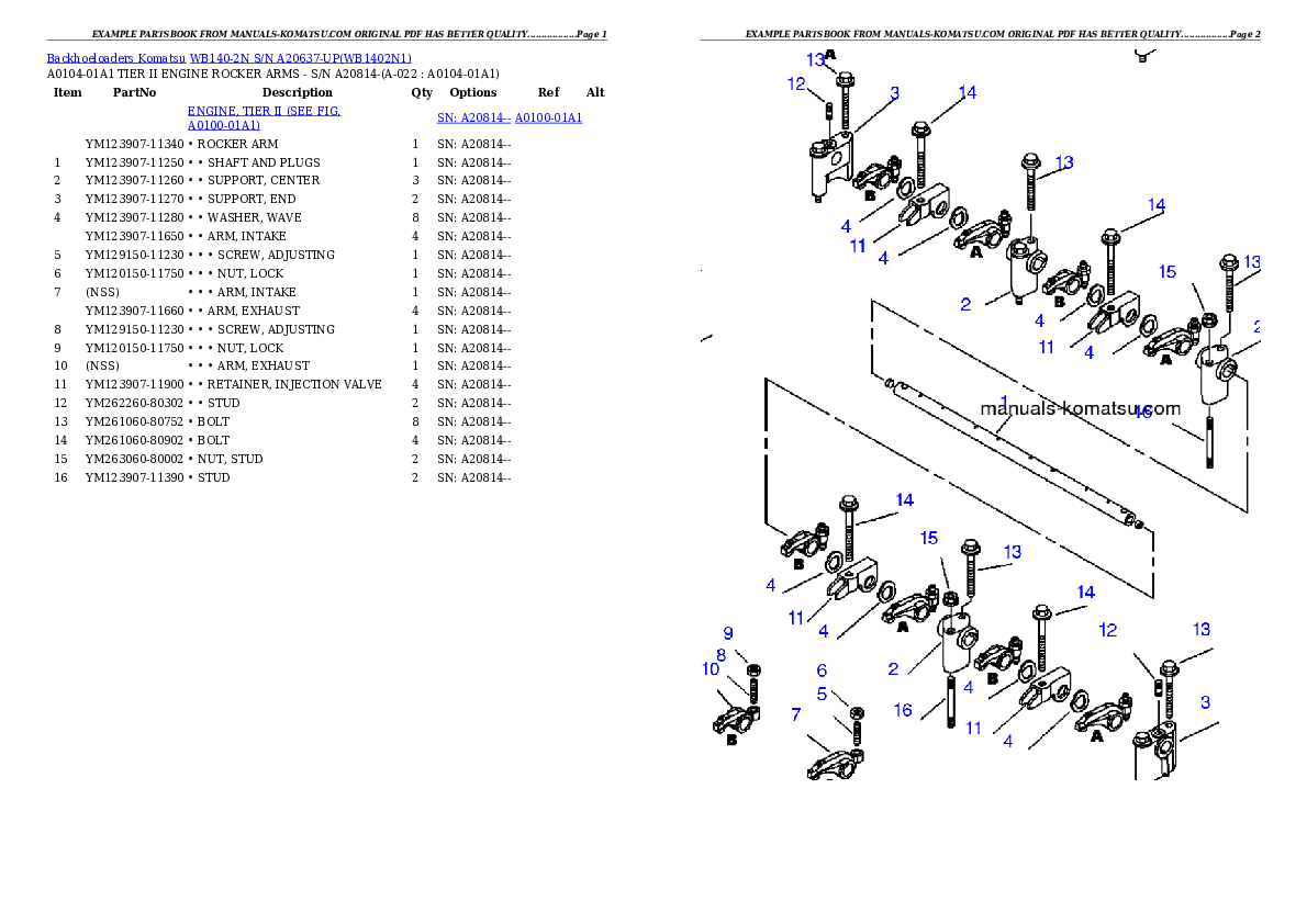 Protected: WB140-2N S/N A20637-UP Partsbook