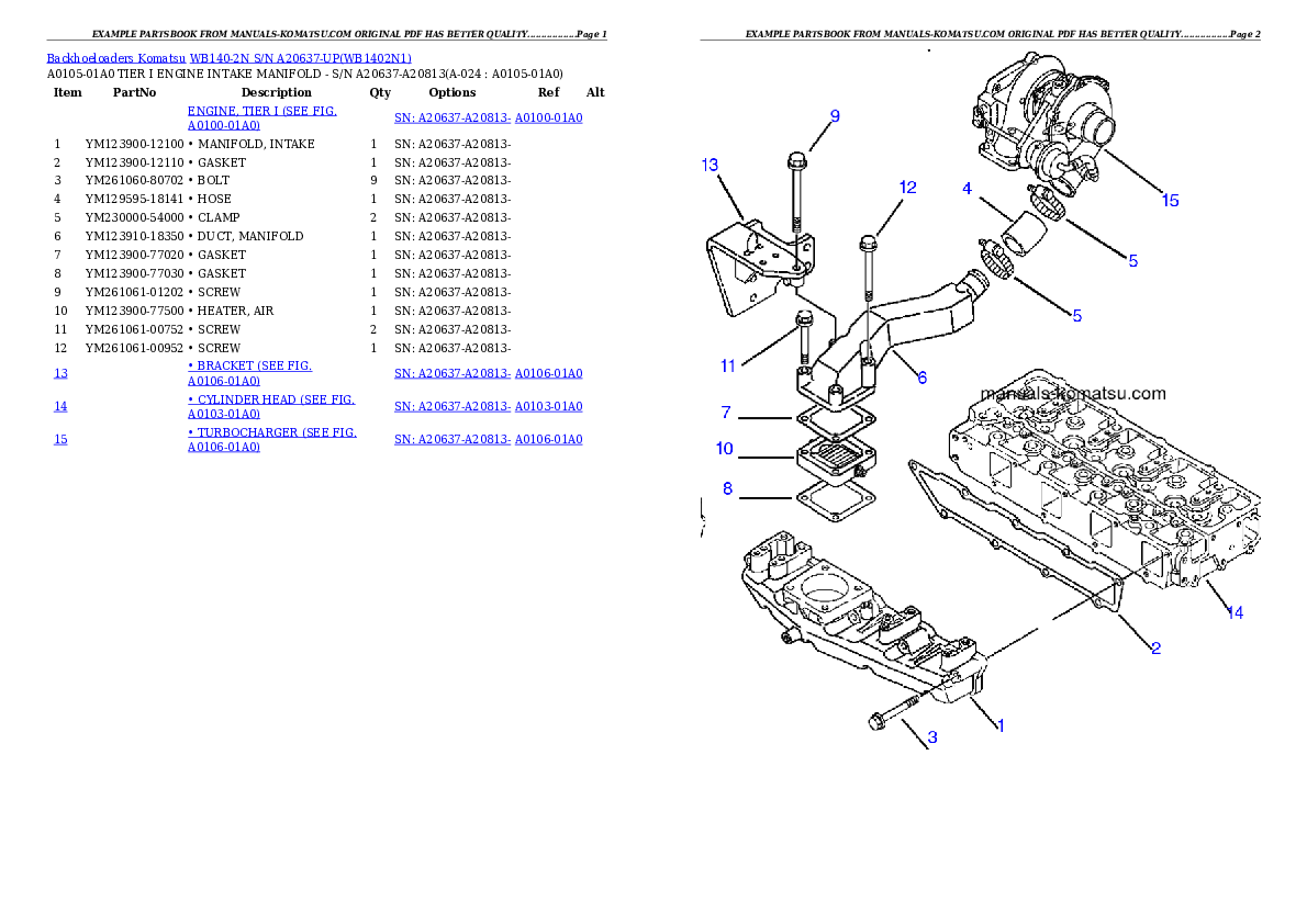 Protected: WB140-2N S/N A20637-UP Partsbook