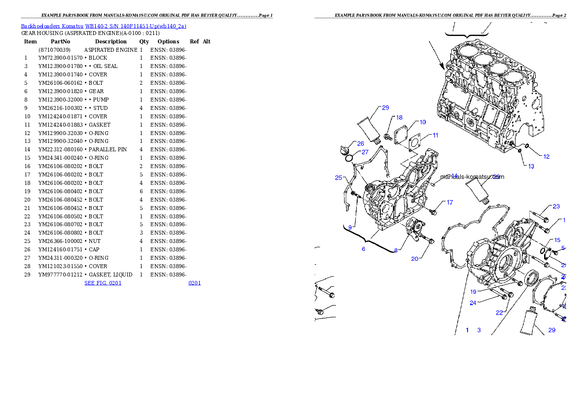 Protected: WB140-2 S/N 140F11451-Up Partsbook