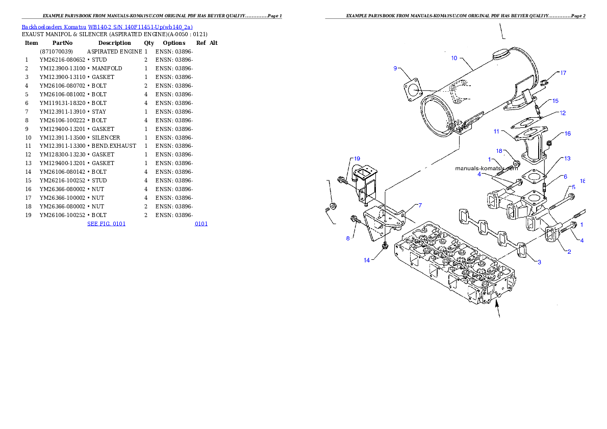 Protected: WB140-2 S/N 140F11451-Up Partsbook