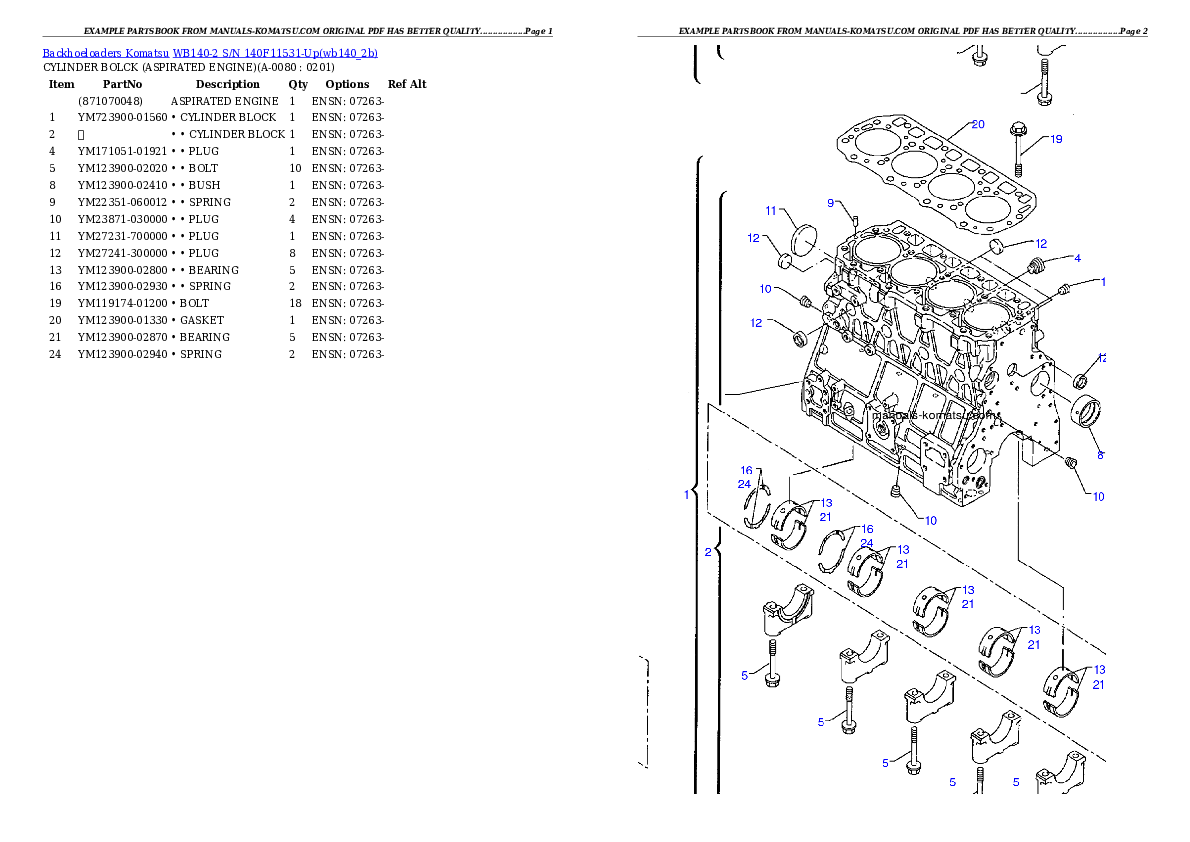 Protected: WB140-2 S/N 140F11531-Up Partsbook