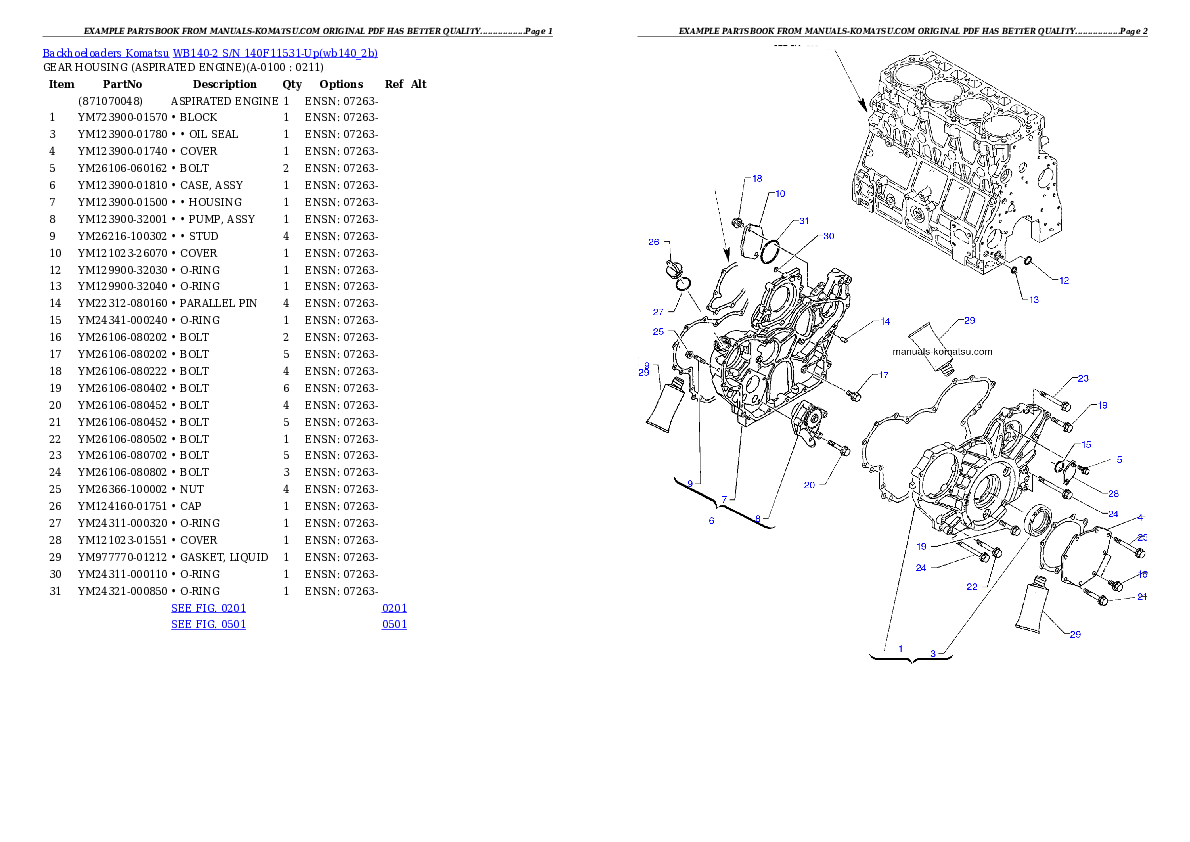 Protected: WB140-2 S/N 140F11531-Up Partsbook