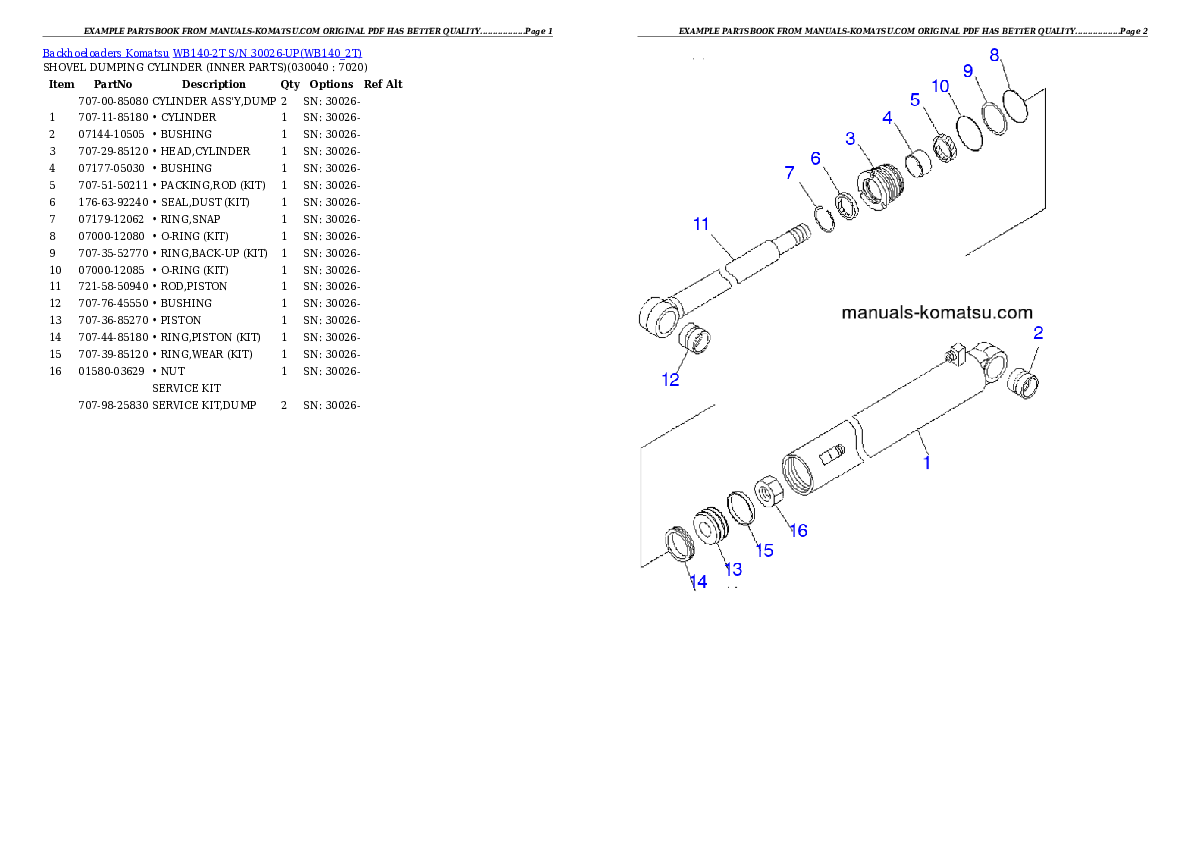 Protected: WB140-2T S/N 30026-UP Partsbook