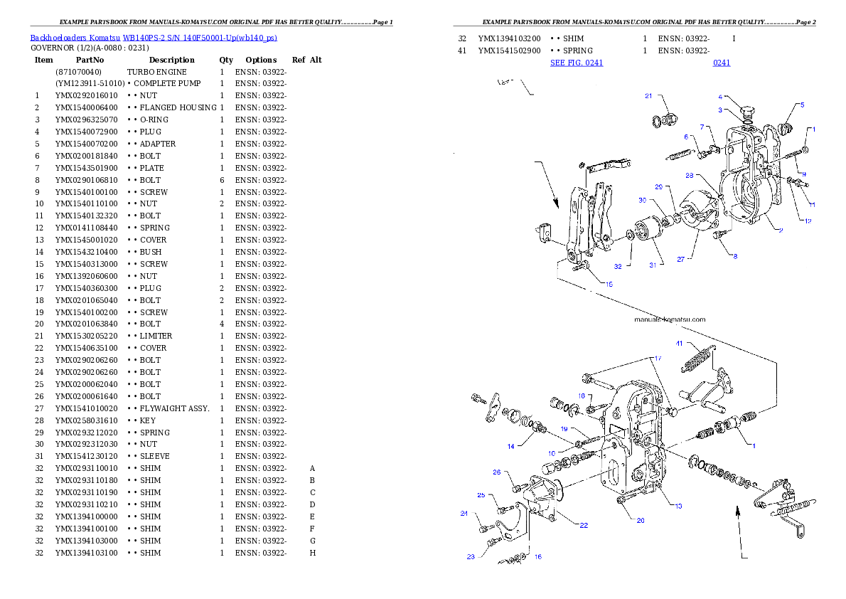 Protected: WB140PS-2 S/N 140F50001-Up Partsbook