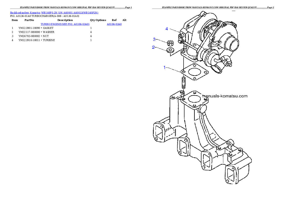 Protected: WB140PS-2N S/N A40001-A40033 Partsbook