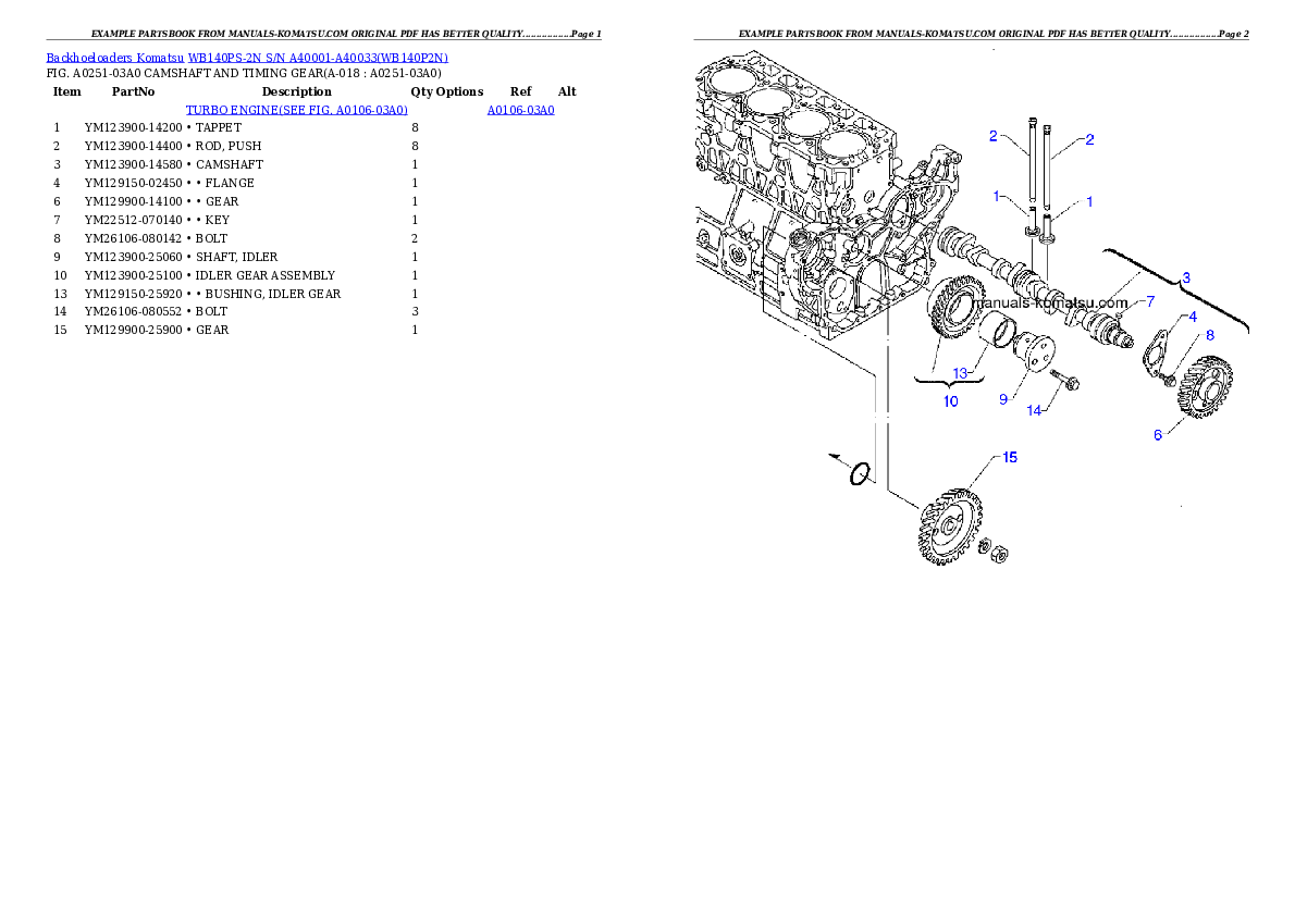 Protected: WB140PS-2N S/N A40001-A40033 Partsbook