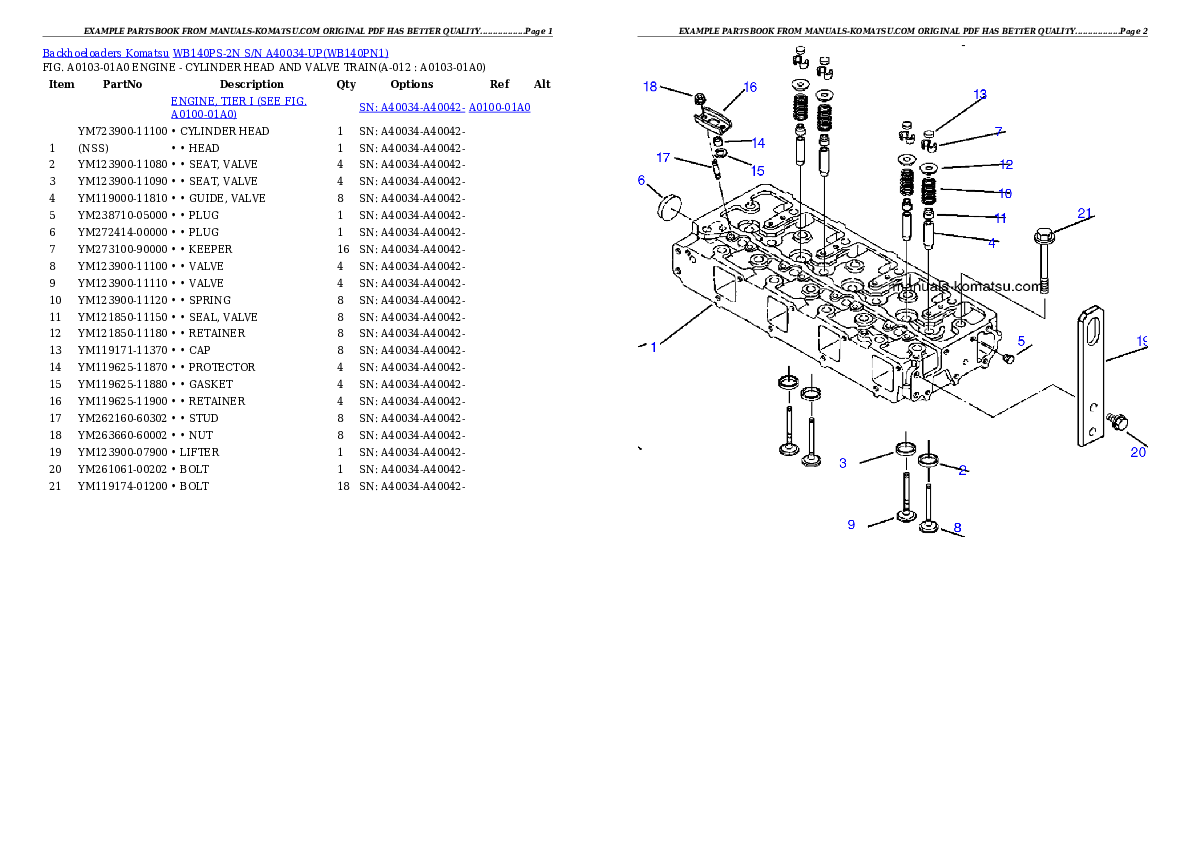 Protected: WB140PS-2N S/N A40034-UP Partsbook