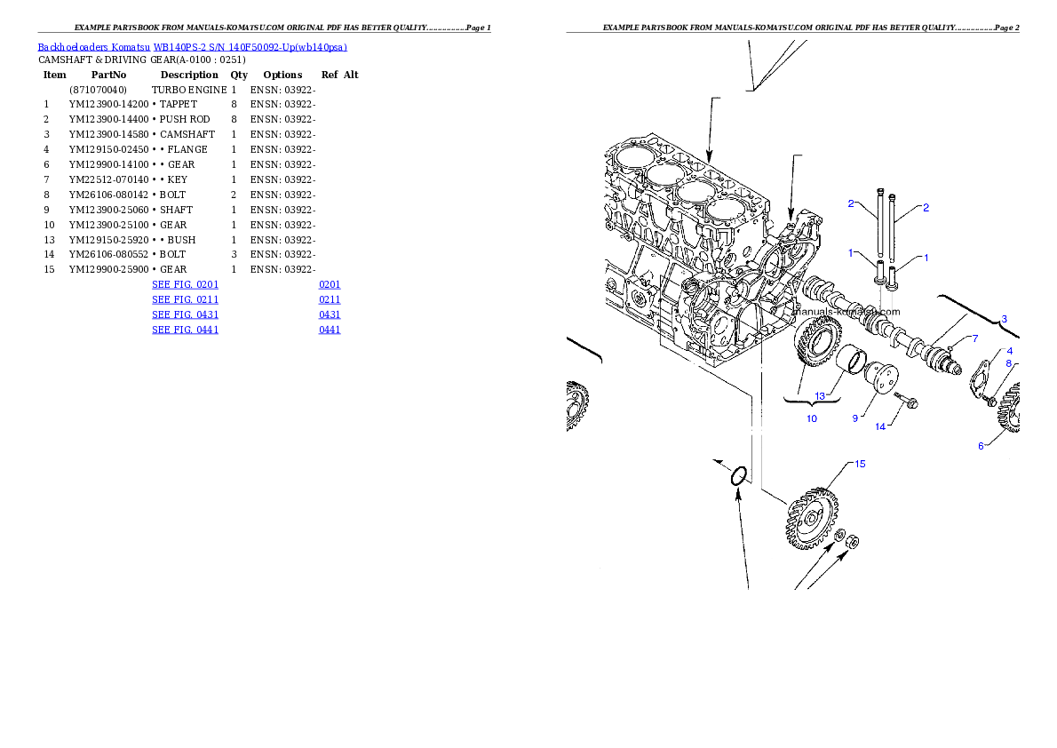 Protected: WB140PS-2 S/N 140F50092-Up Partsbook