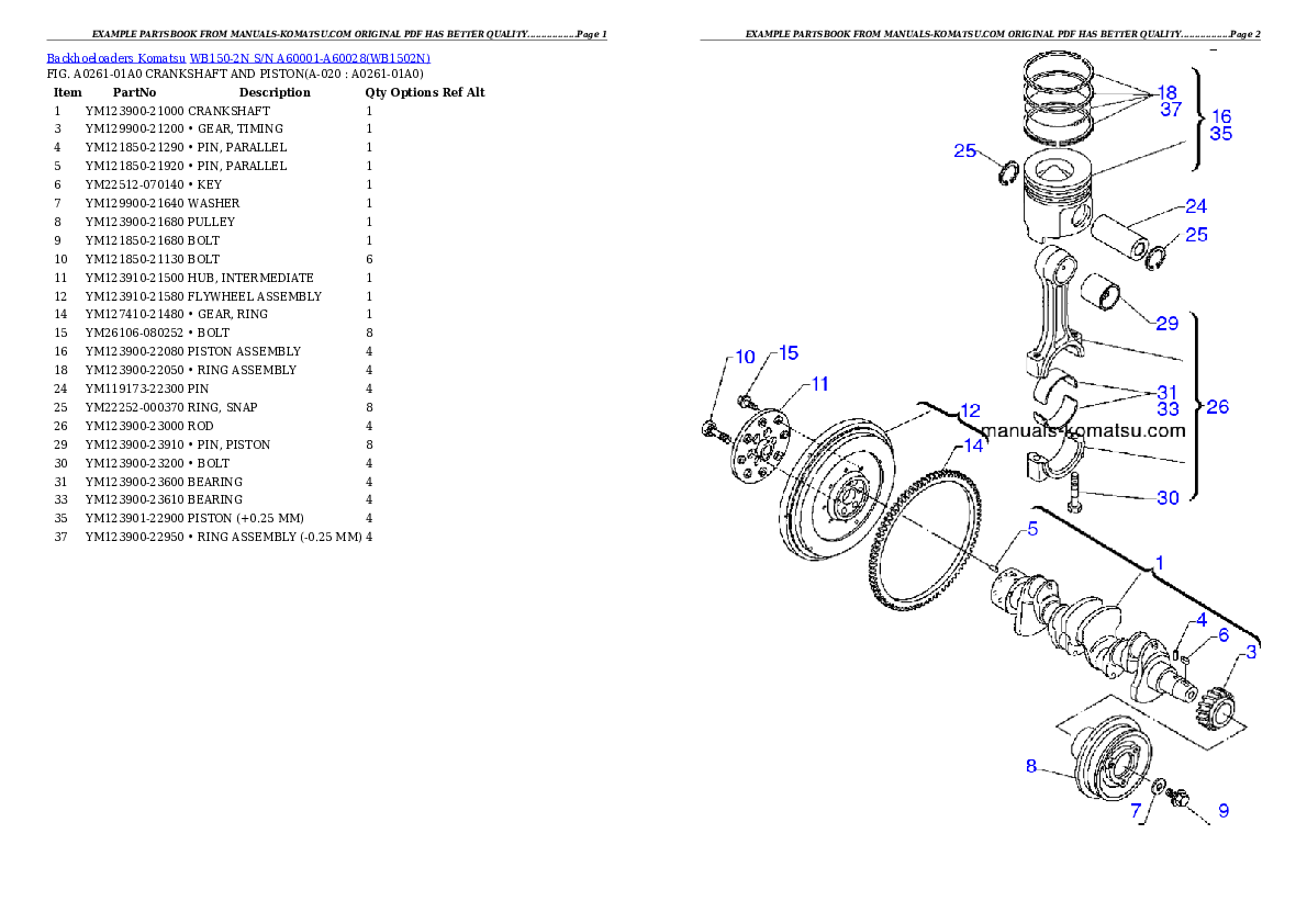 Protected: WB150-2N S/N A60001-A60028 Partsbook