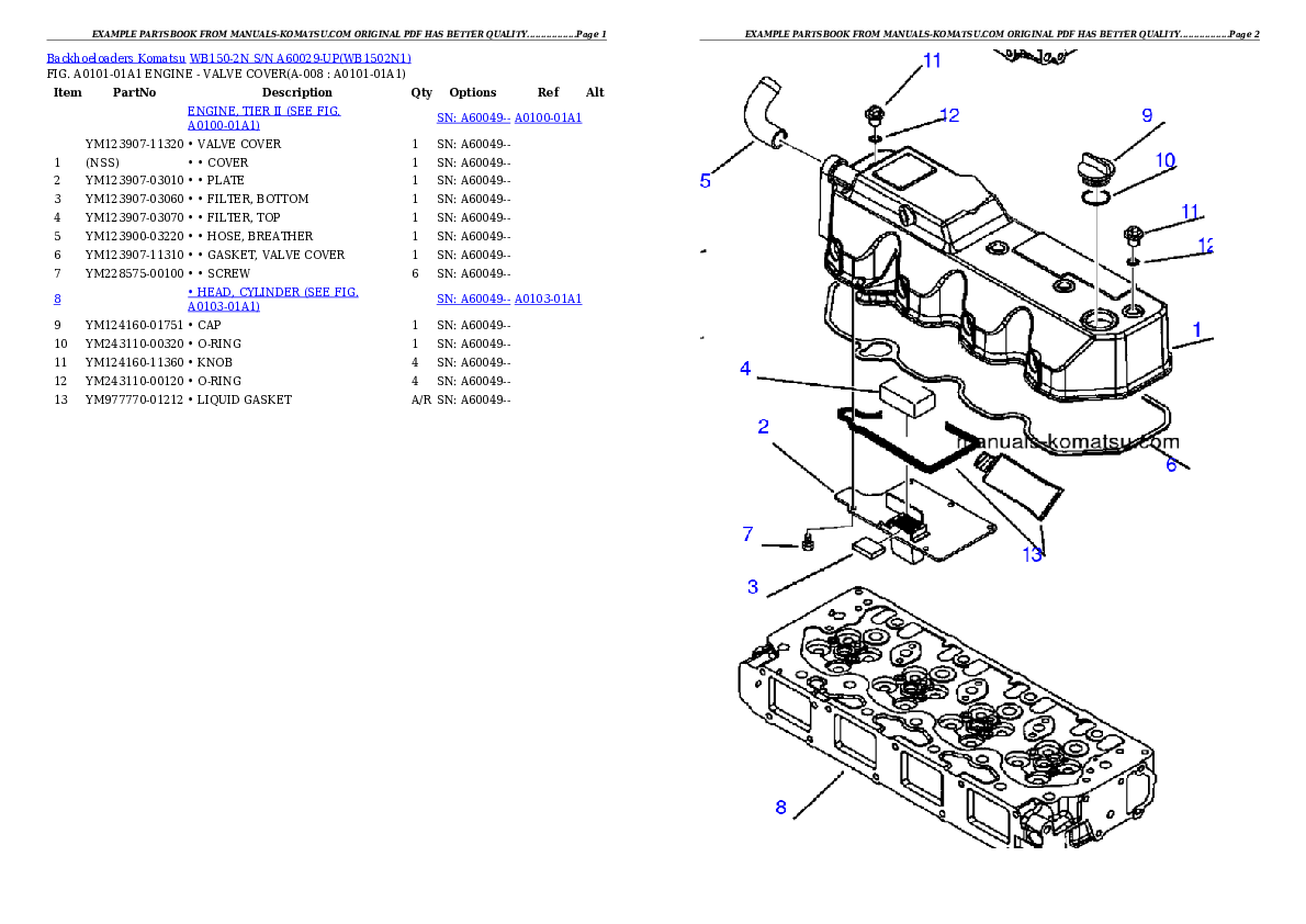 Protected: WB150-2N S/N A60029-UP Partsbook
