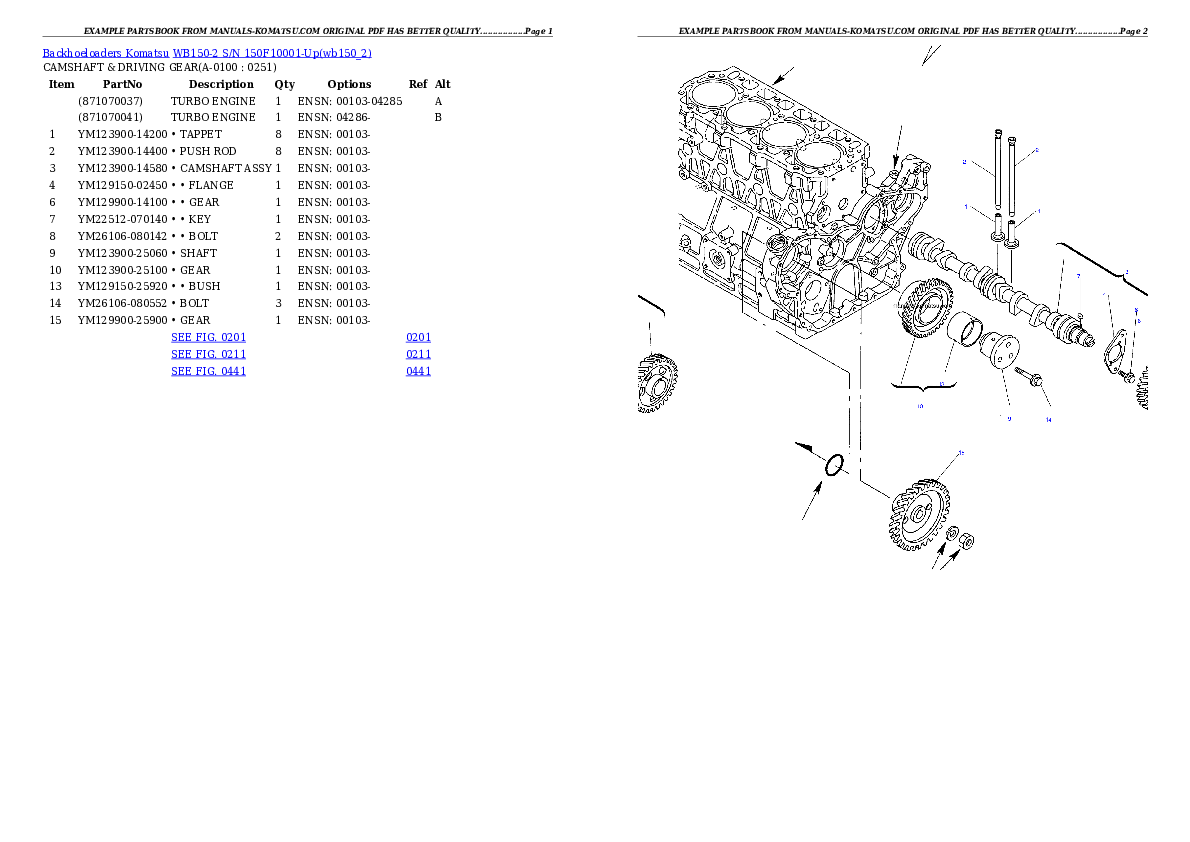Protected: WB150-2 S/N 150F10001-Up Partsbook