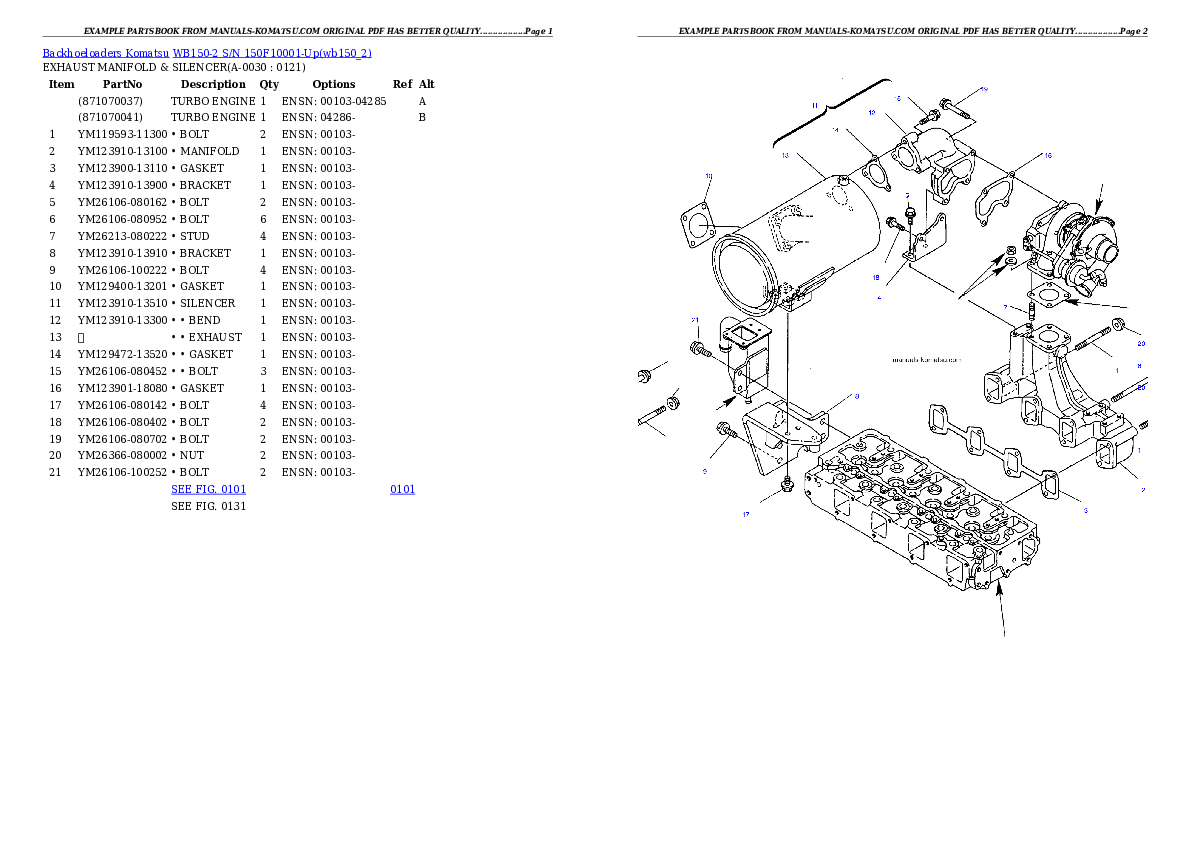 Protected: WB150-2 S/N 150F10001-Up Partsbook