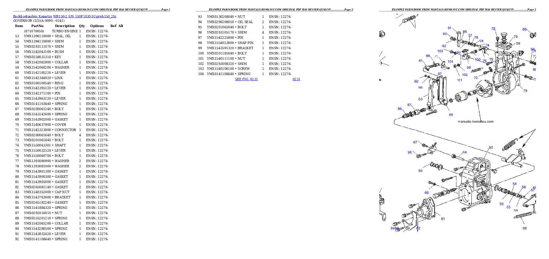 Protected: WB150-2 S/N 150F10303-Up Partsbook