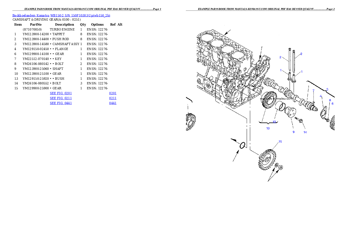 Protected: WB150-2 S/N 150F10303-Up Partsbook