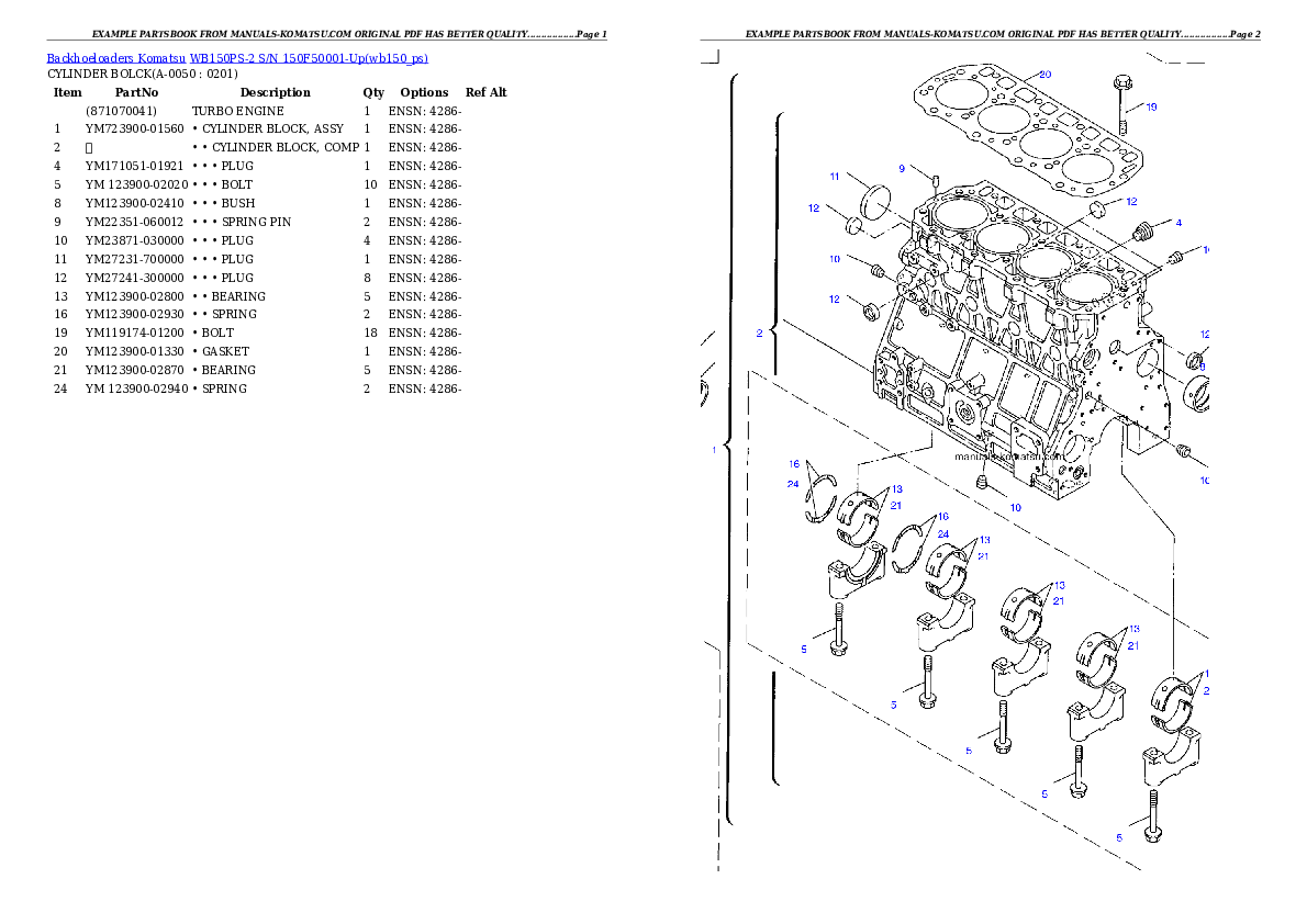 Protected: WB150PS-2 S/N 150F50001-Up Partsbook