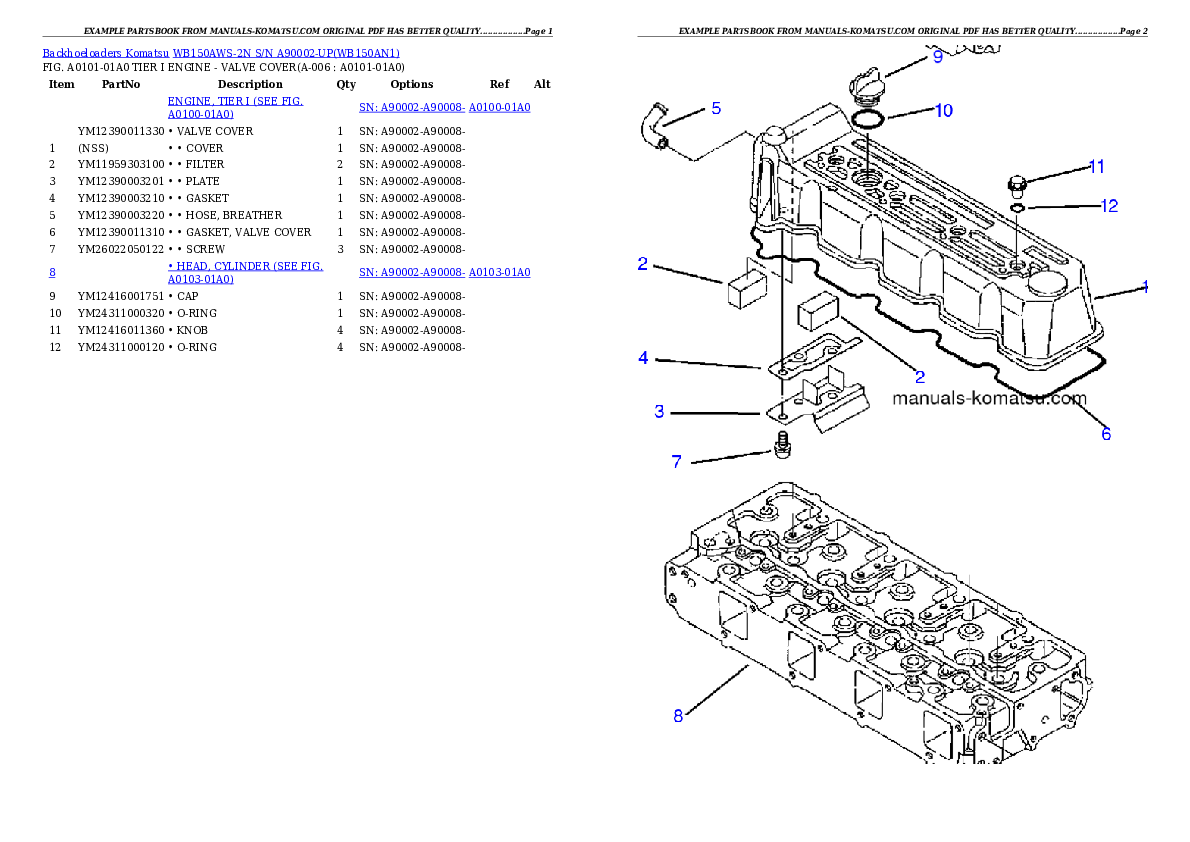 Protected: WB150AWS-2N S/N A90002-UP Partsbook