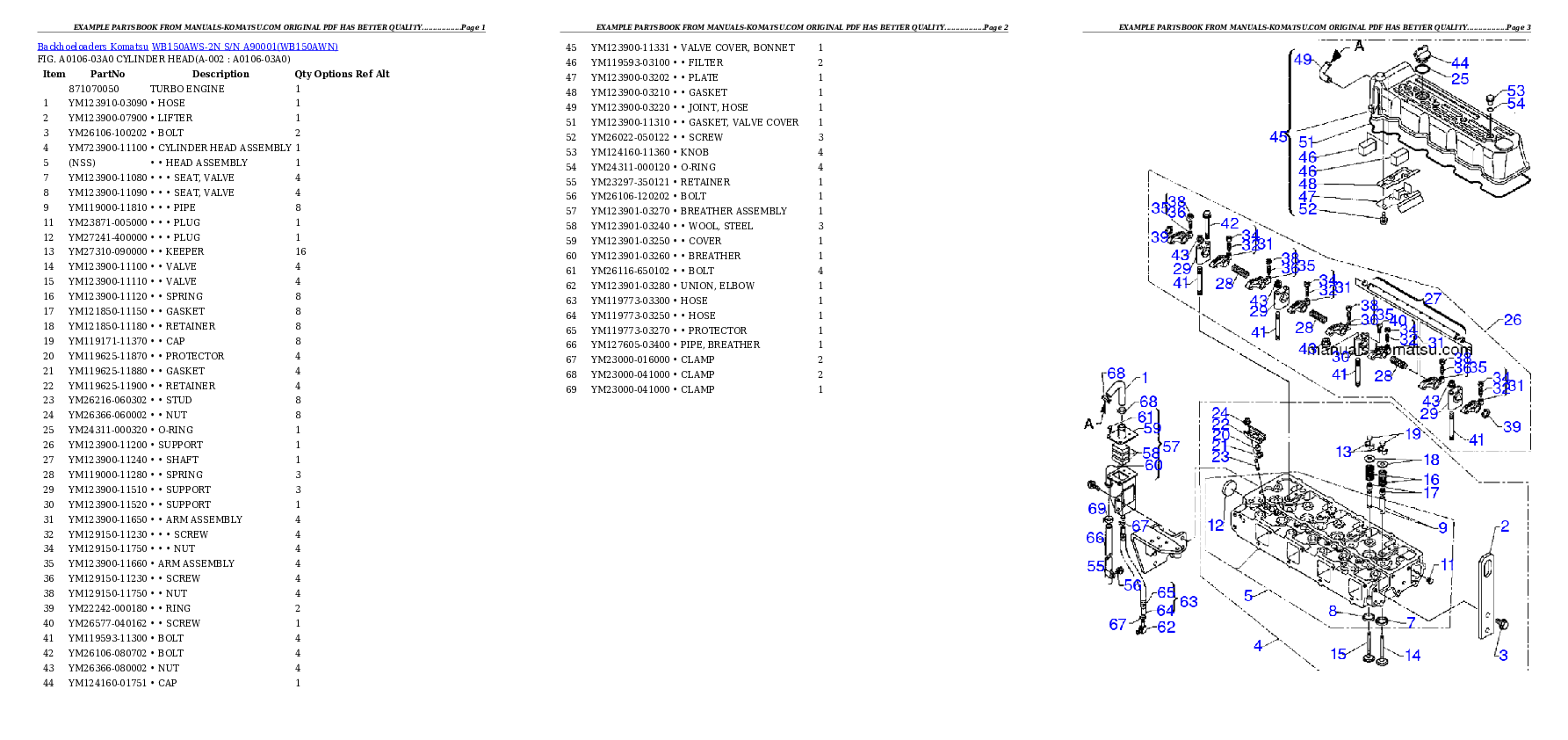 WB150AWS-2N S/N A90001 Partsbook