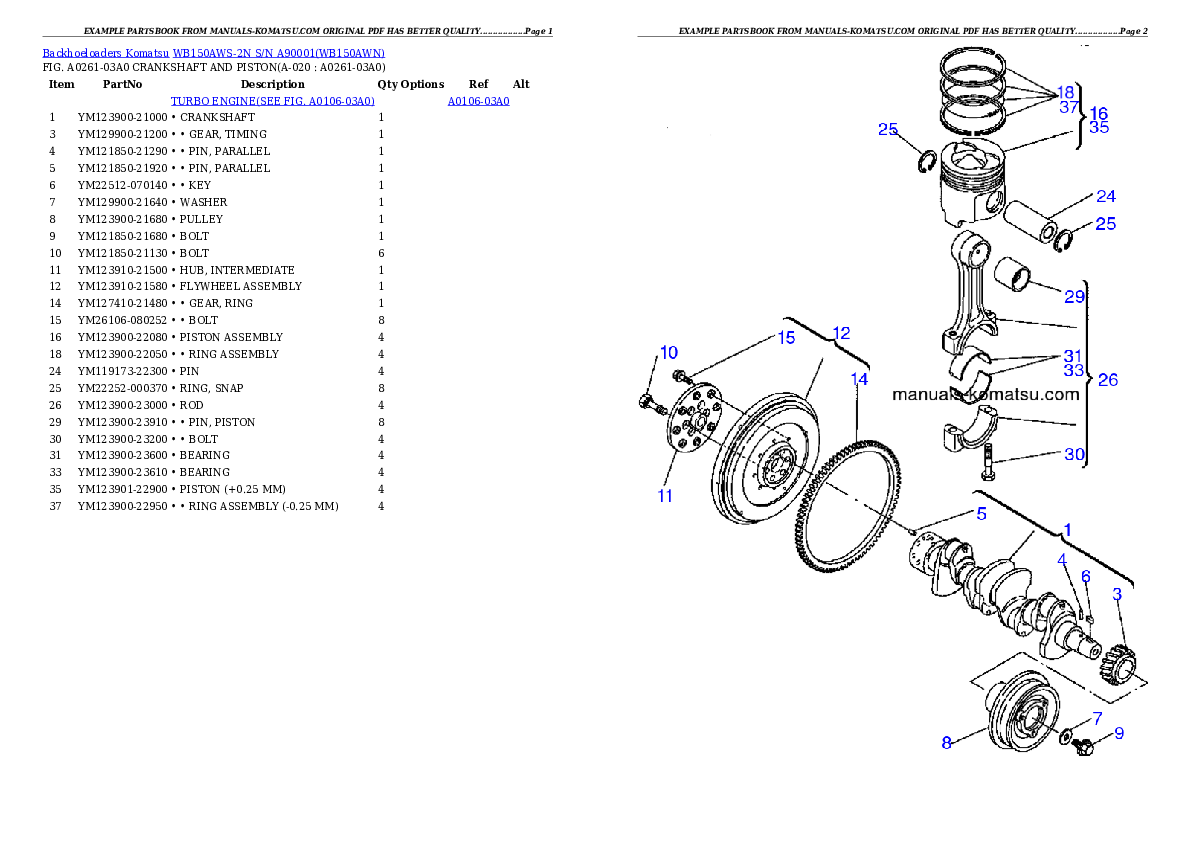 Protected: WB150AWS-2N S/N A90001 Partsbook