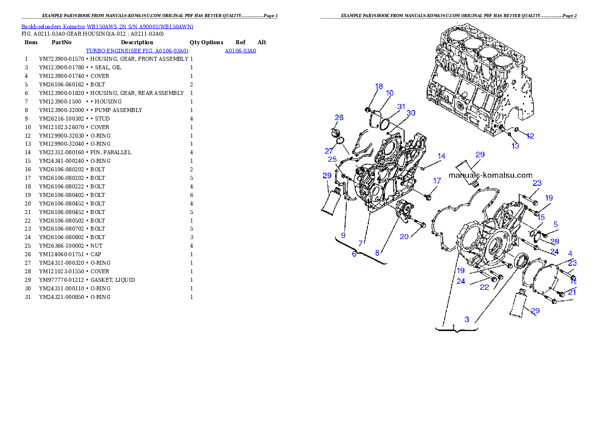Protected: WB150AWS-2N S/N A90001 Partsbook
