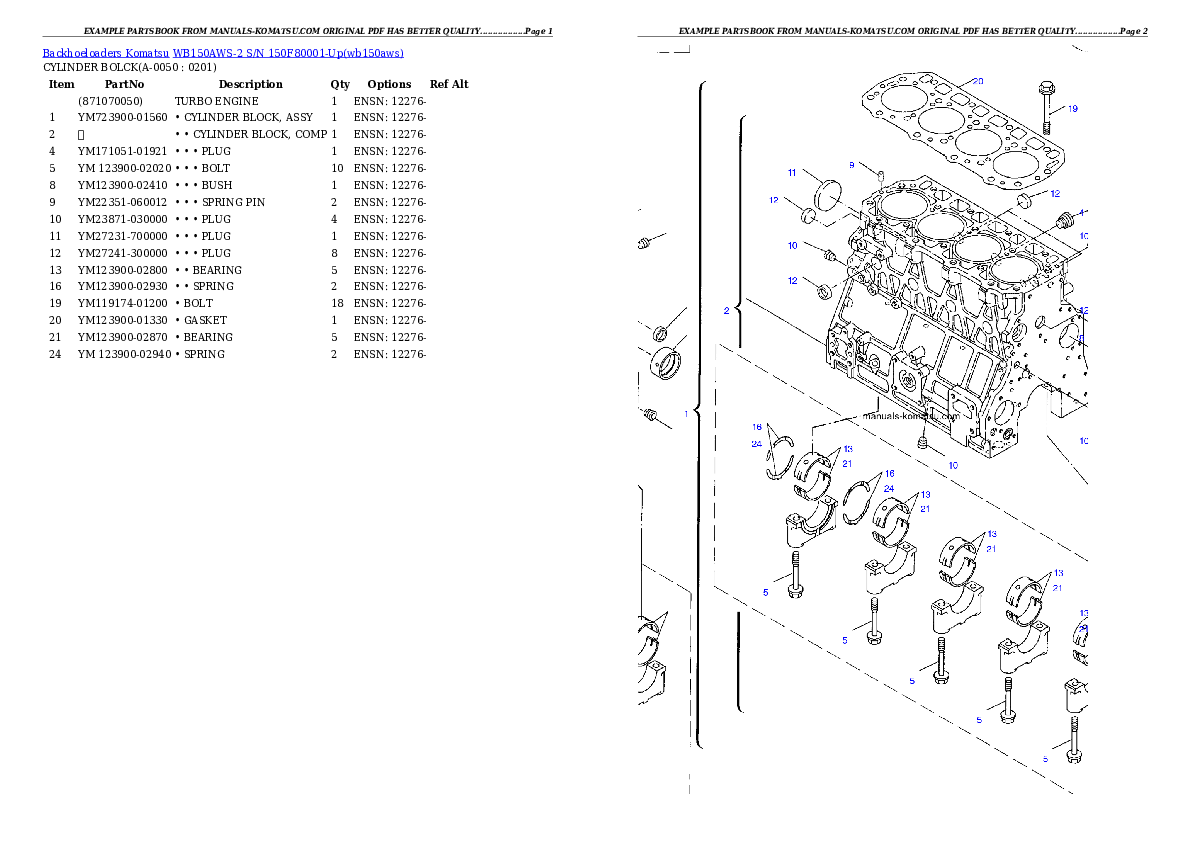 Protected: WB150AWS-2 S/N 150F80001-Up Partsbook