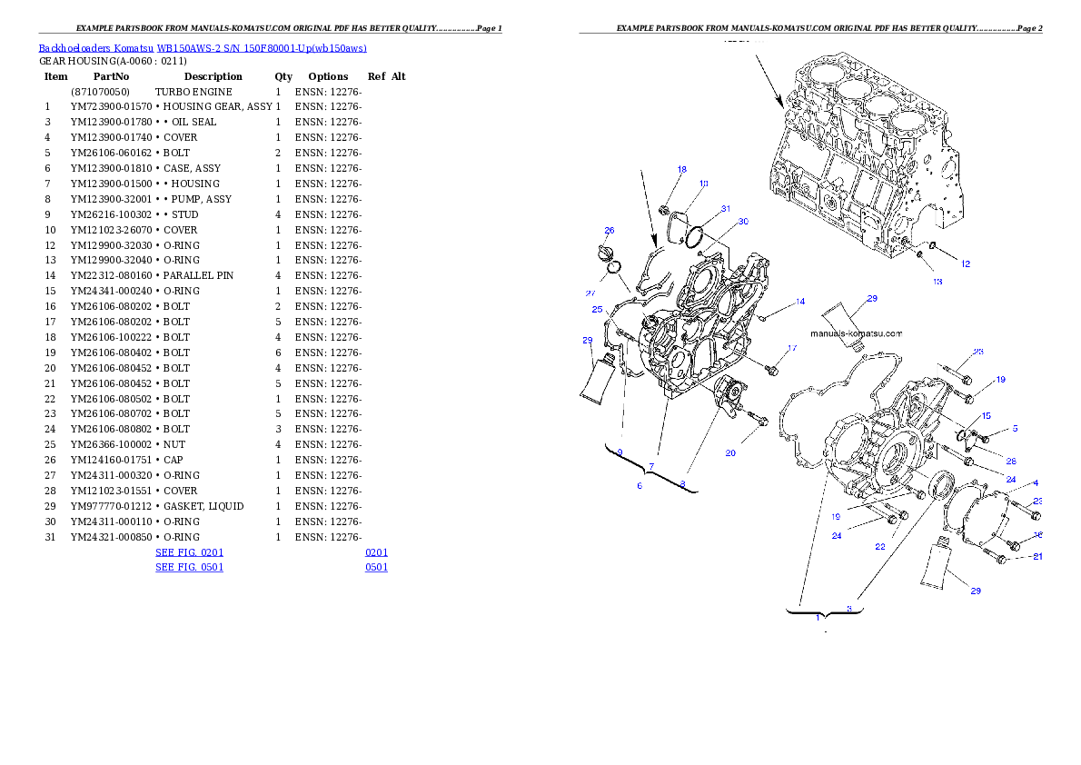 Protected: WB150AWS-2 S/N 150F80001-Up Partsbook