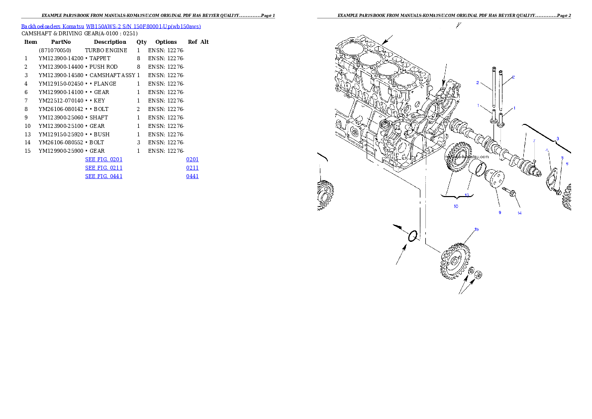 Protected: WB150AWS-2 S/N 150F80001-Up Partsbook
