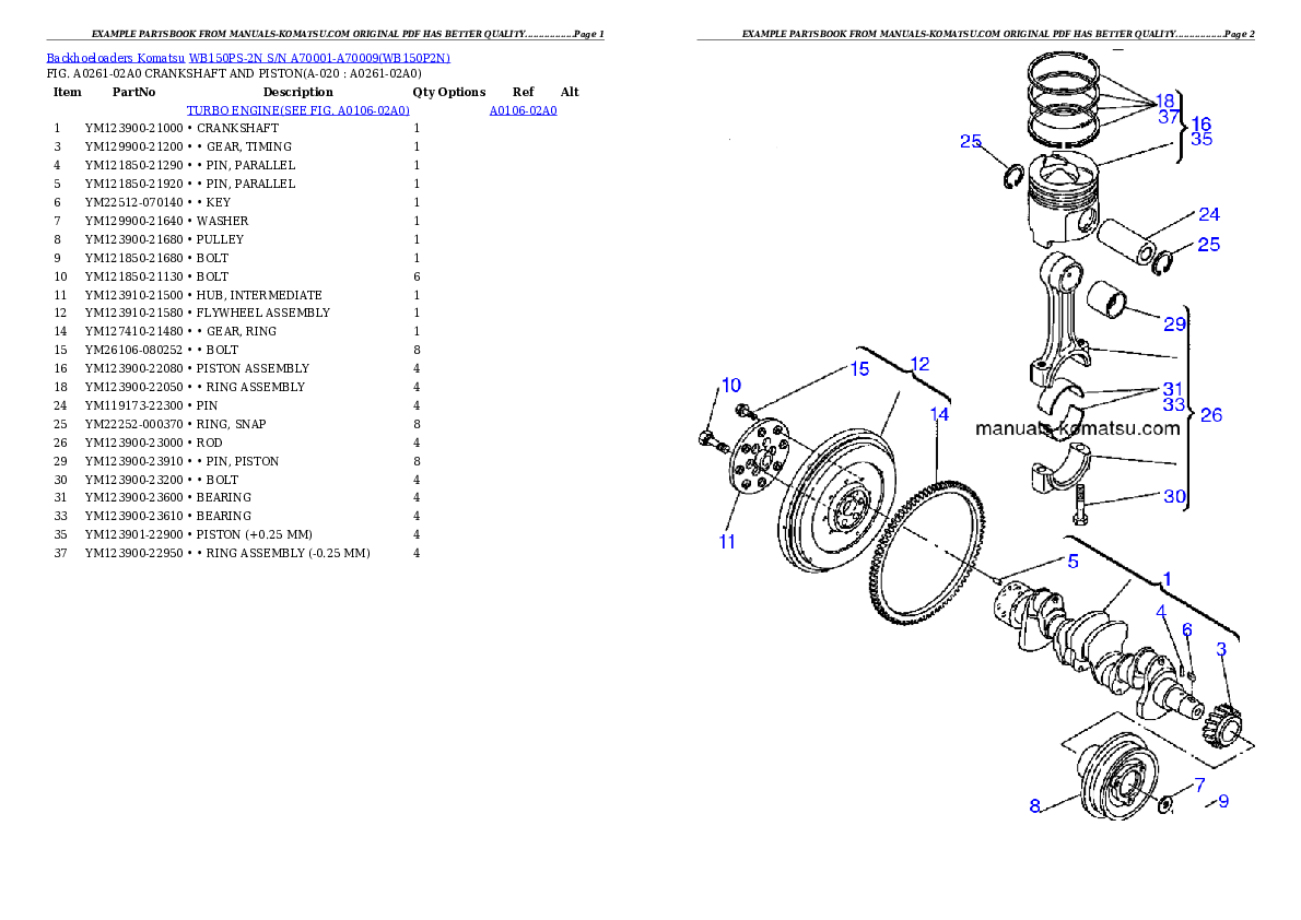 Protected: WB150PS-2N S/N A70001-A70009 Partsbook