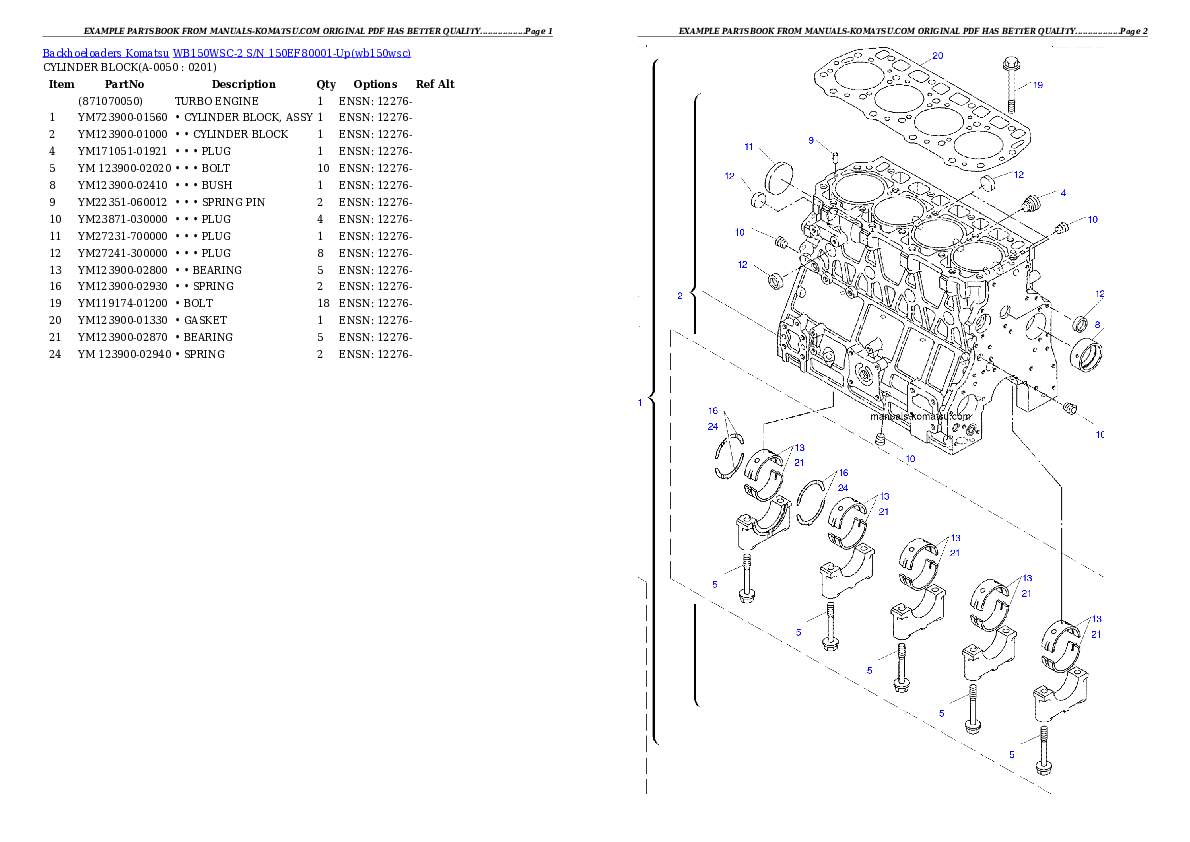 Protected: WB150WSC-2 S/N 150EF80001-Up Partsbook