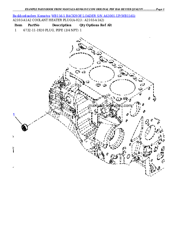 Protected: WB156-5 BACKHOE LOADER S/N A63001-UP Partsbook