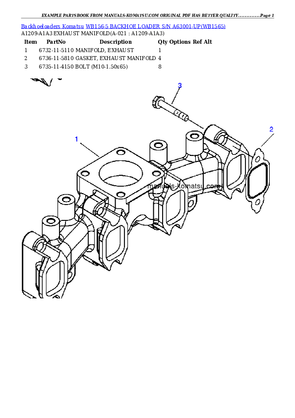 Protected: WB156-5 BACKHOE LOADER S/N A63001-UP Partsbook