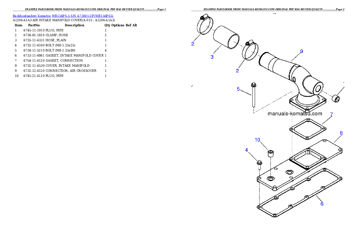 Protected: WB156PS-5 S/N A73001-UP Partsbook