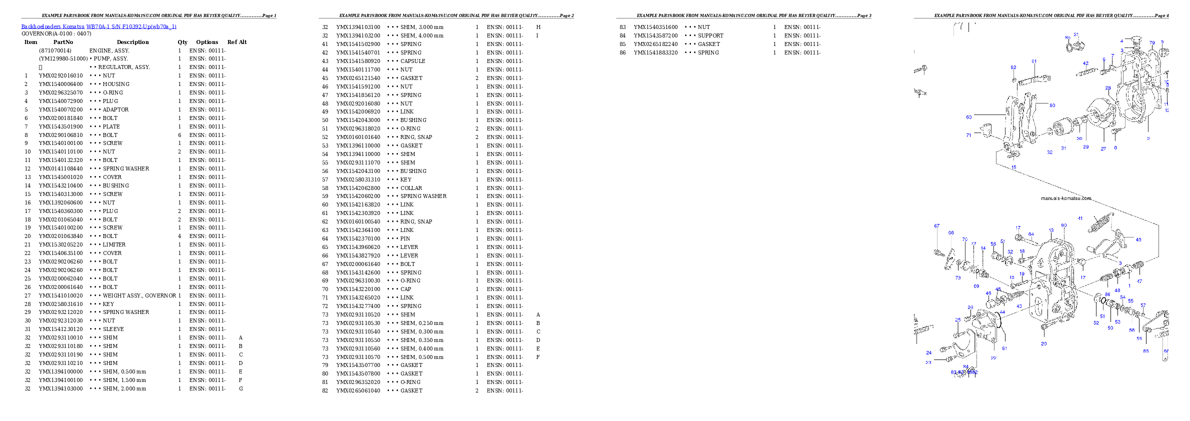 Protected: WB70A-1 S/N F10392-Up Partsbook