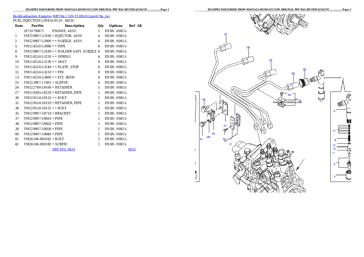 Protected: WB70A-1 S/N F10950-Up Partsbook