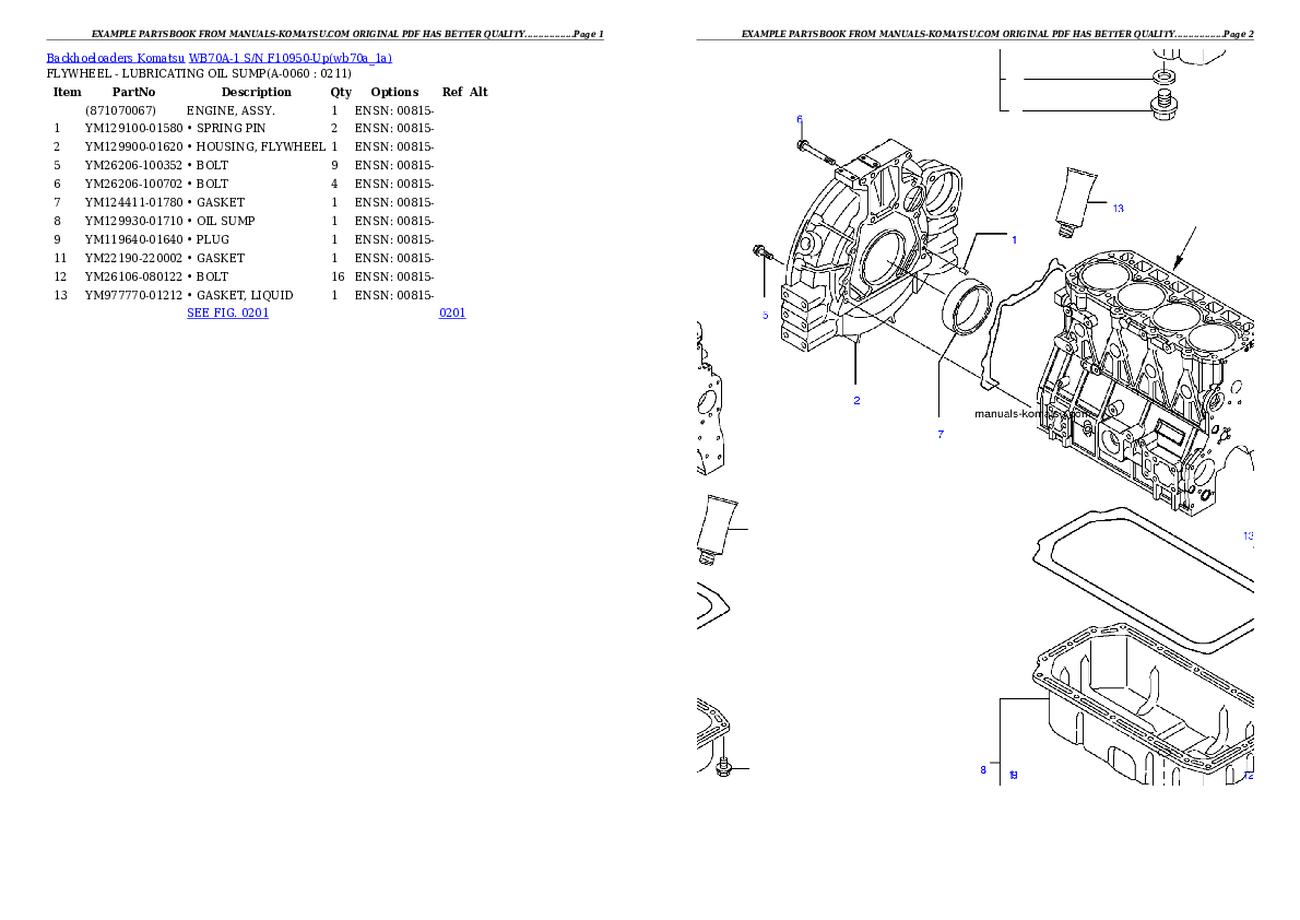 Protected: WB70A-1 S/N F10950-Up Partsbook