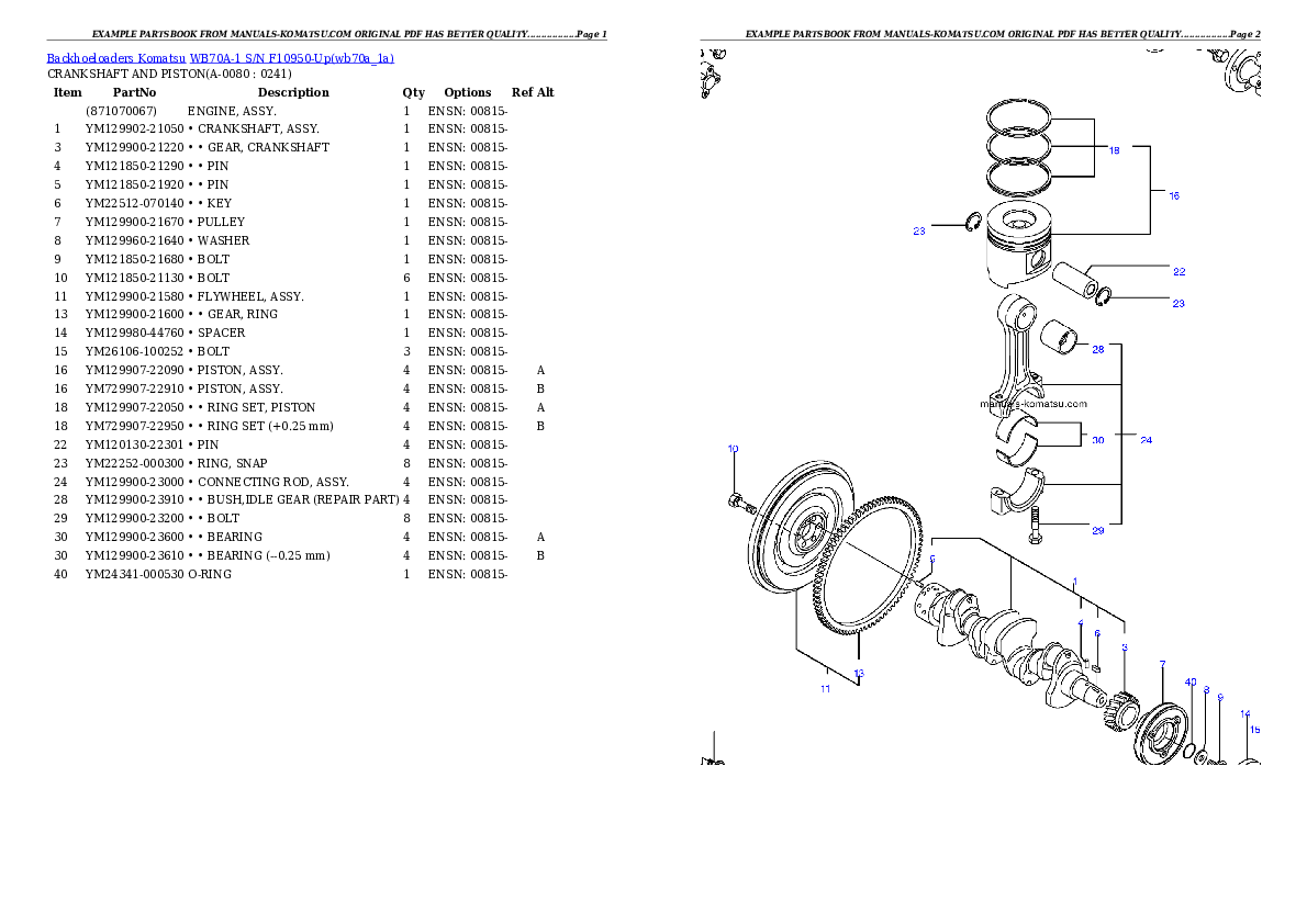Protected: WB70A-1 S/N F10950-Up Partsbook