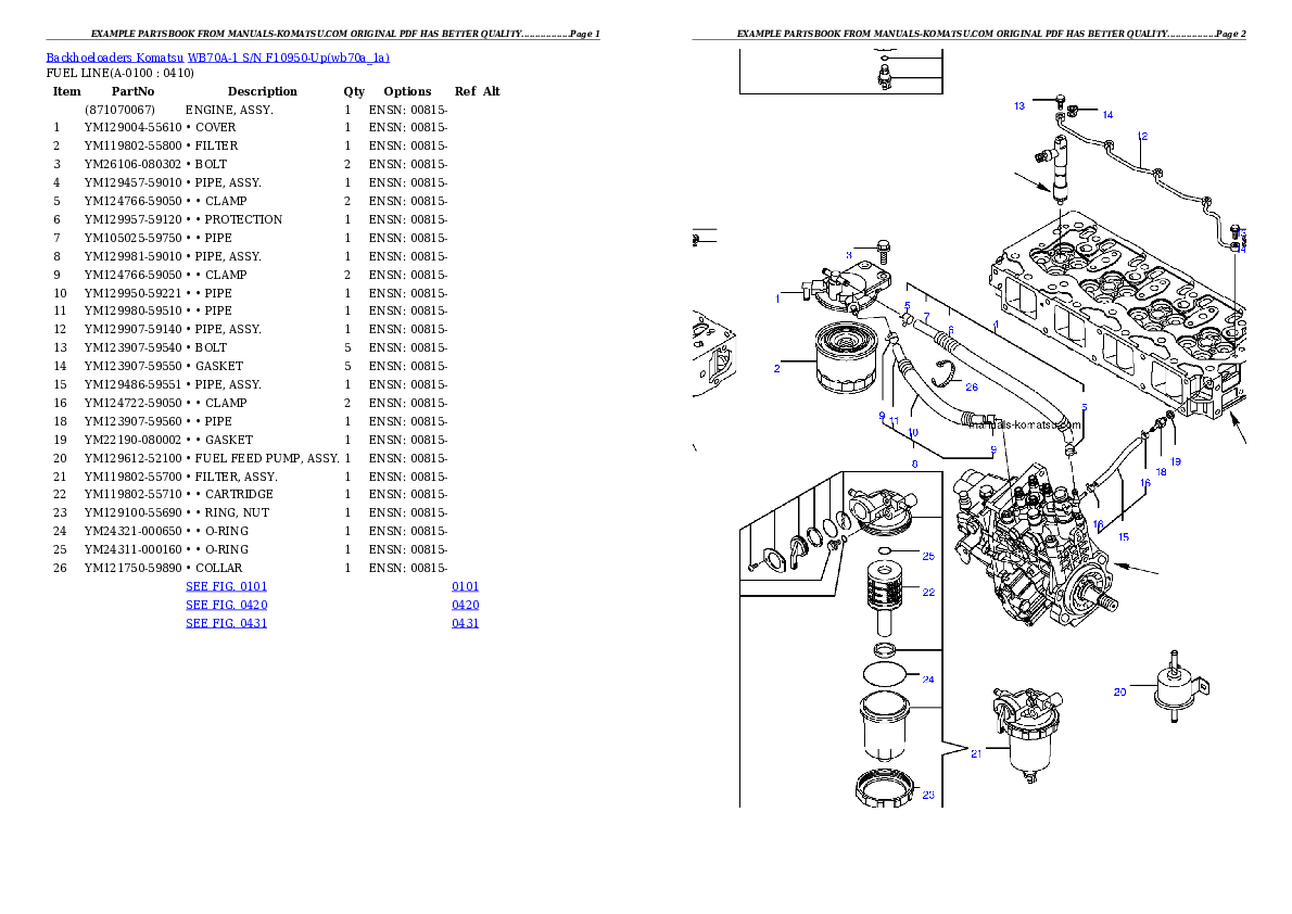 Protected: WB70A-1 S/N F10950-Up Partsbook