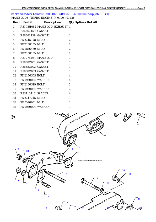 Protected: WB91R-1 WB93R-1 S/N 0000007-Up Partsbook