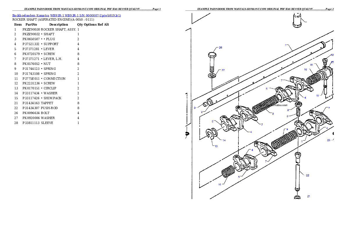 Protected: WB91R-1 WB93R-1 S/N 0000007-Up Partsbook
