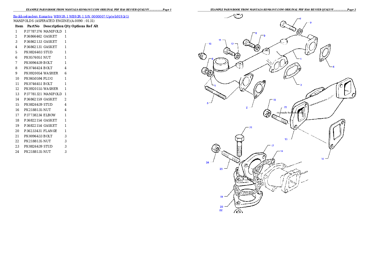 Protected: WB91R-1 WB93R-1 S/N 0000007-Up Partsbook